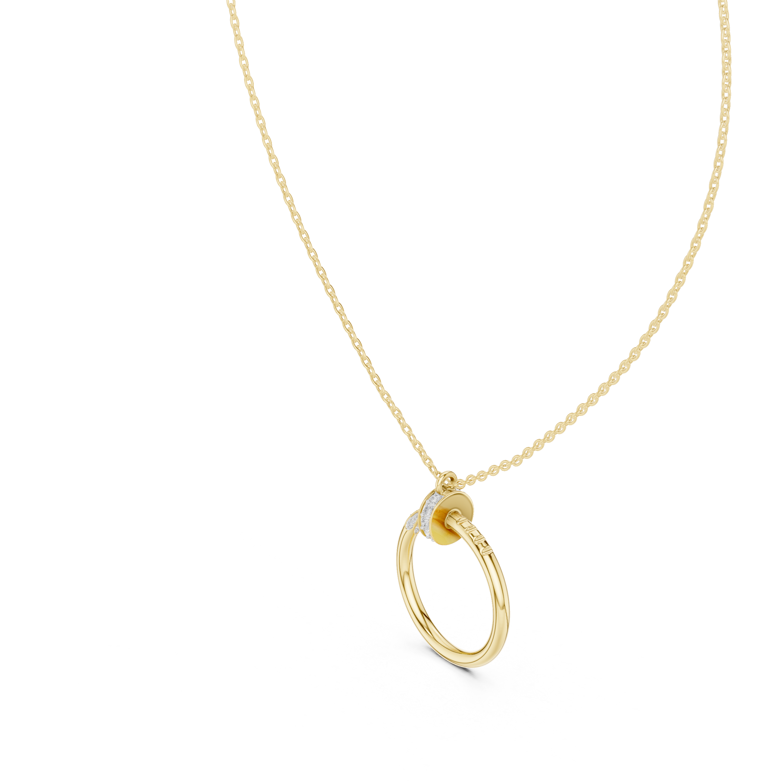 Luxury Nail Hoop Diamond Necklace