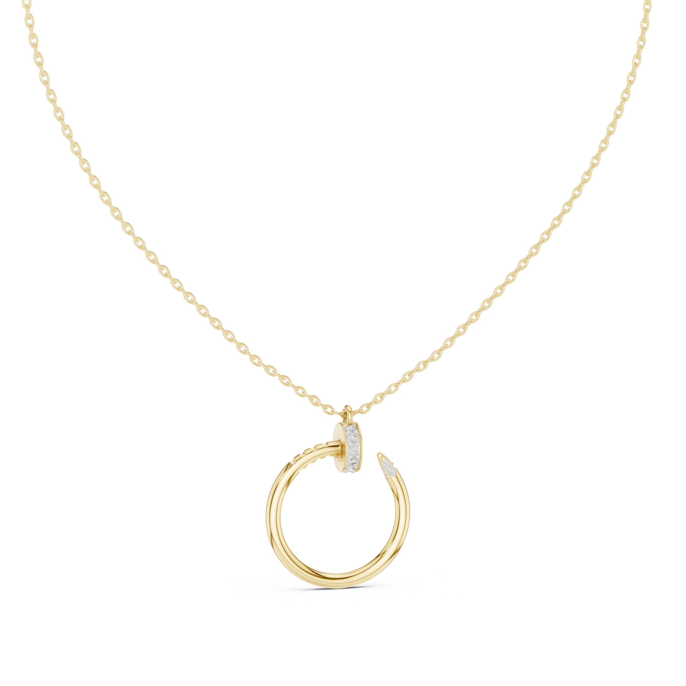 Luxury Nail Hoop Diamond Necklace