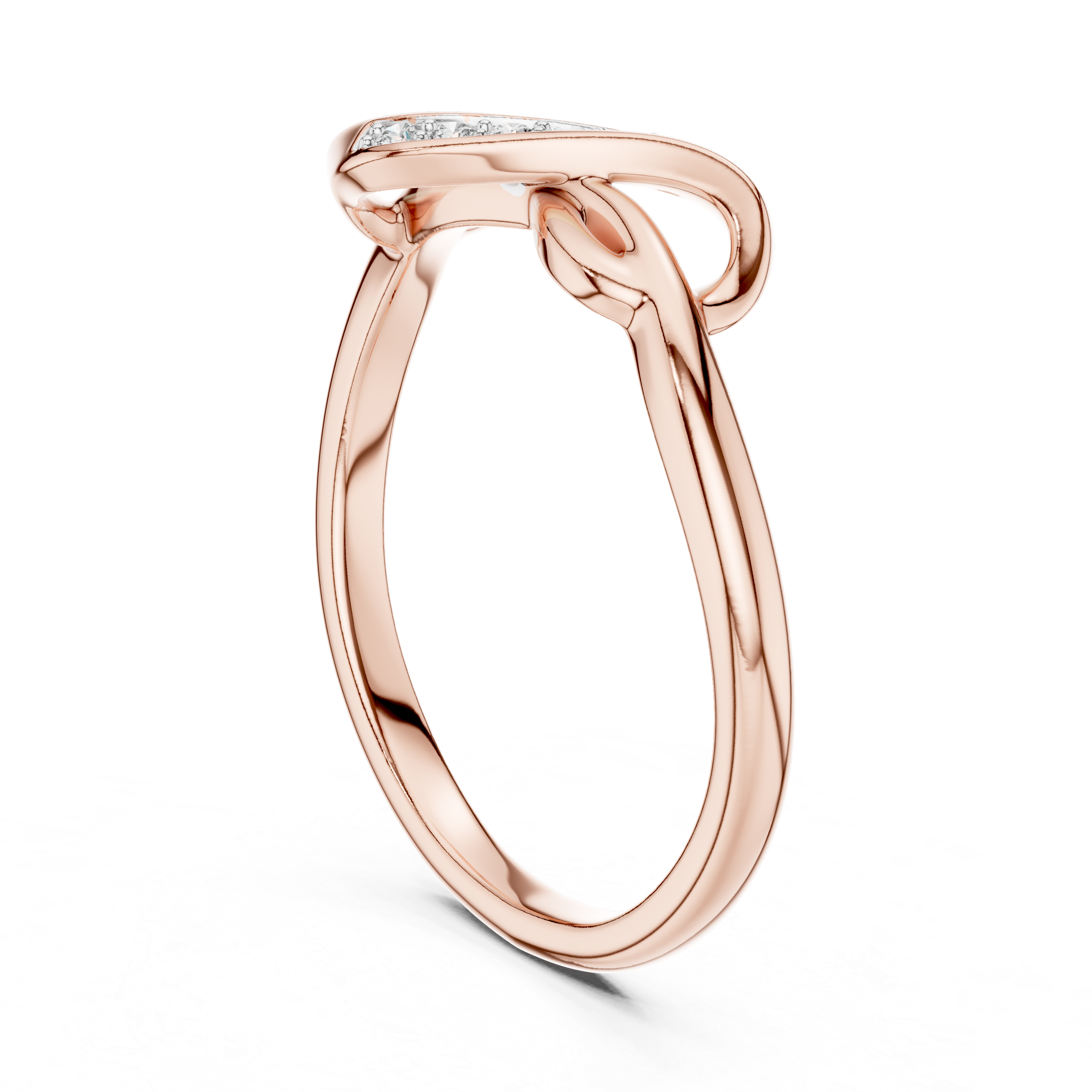 Infinity Twist Pavé Diamond Ring – Elegant Minimal Design