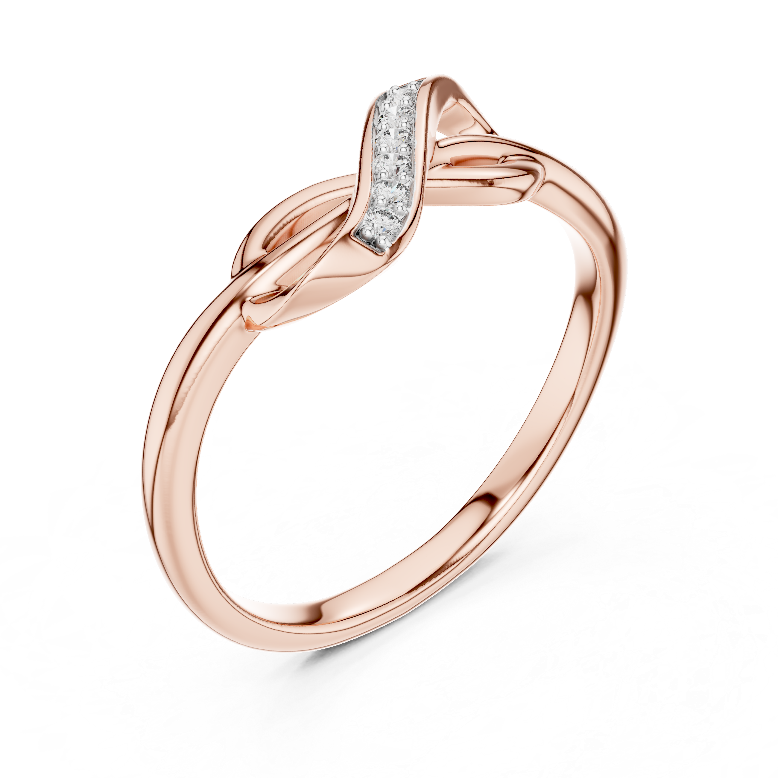 Infinity Twist Pavé Diamond Ring – Elegant Minimal Design