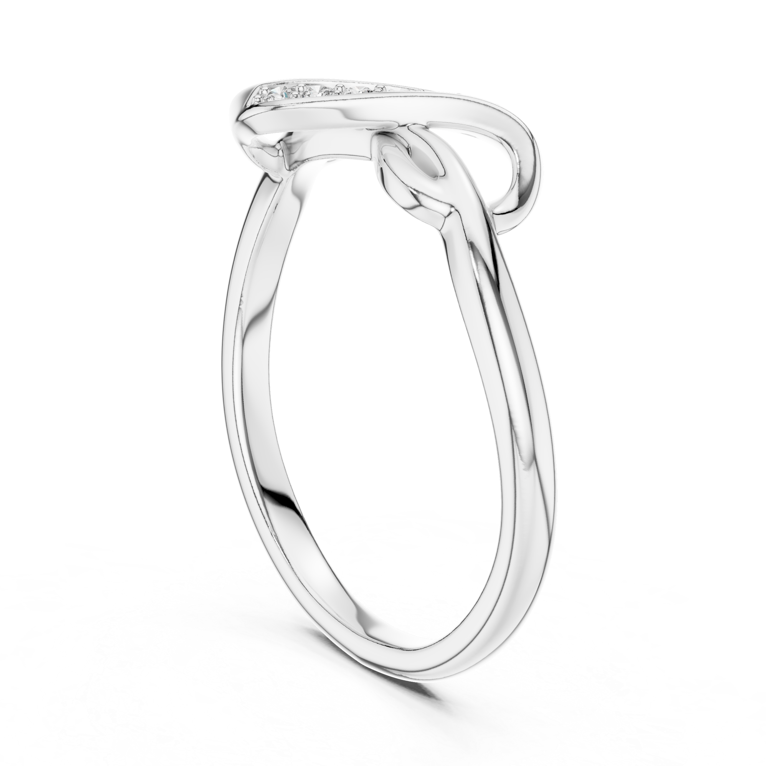Infinity Twist Pavé Diamond Ring – Elegant Minimal Design