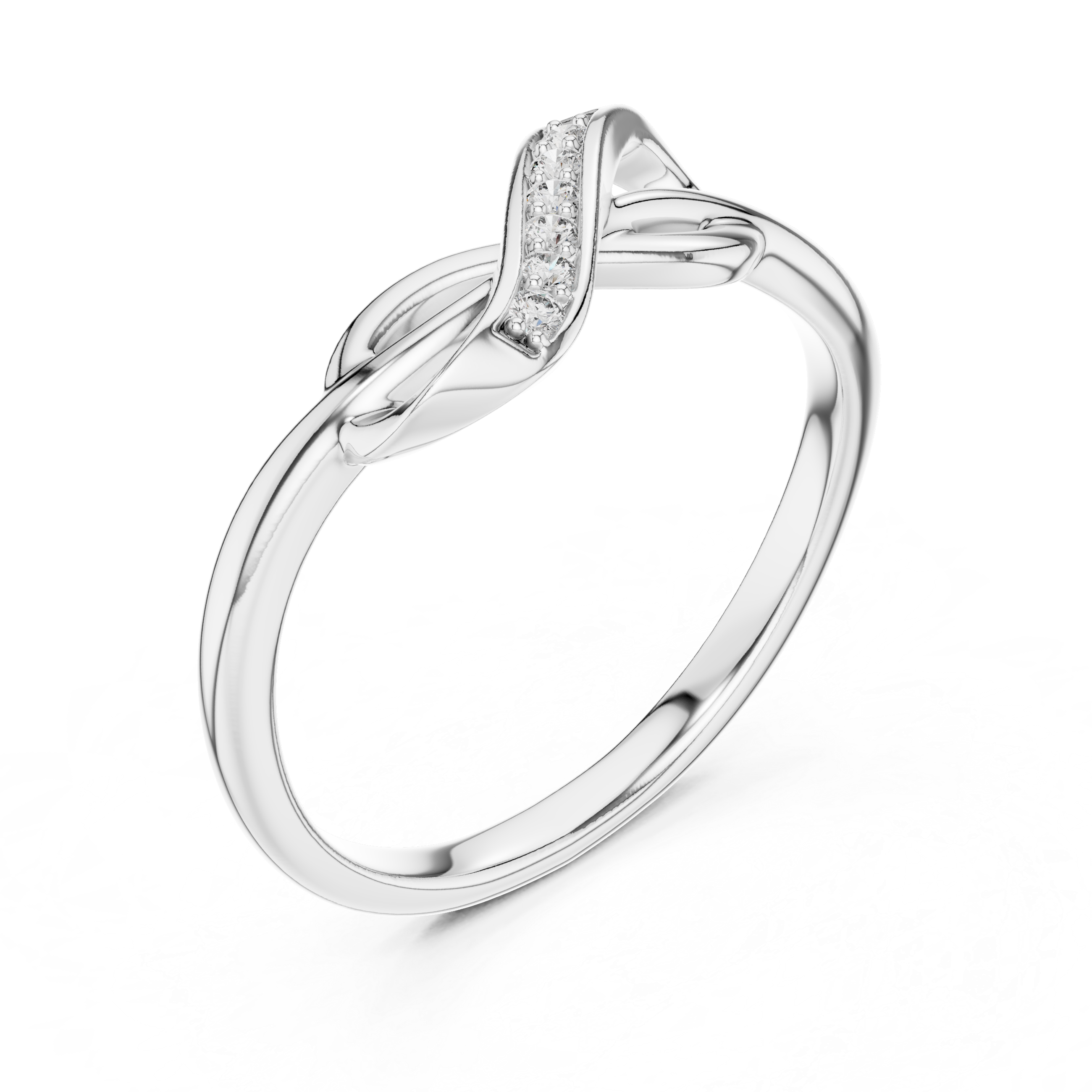 Infinity Twist Pavé Diamond Ring – Elegant Minimal Design
