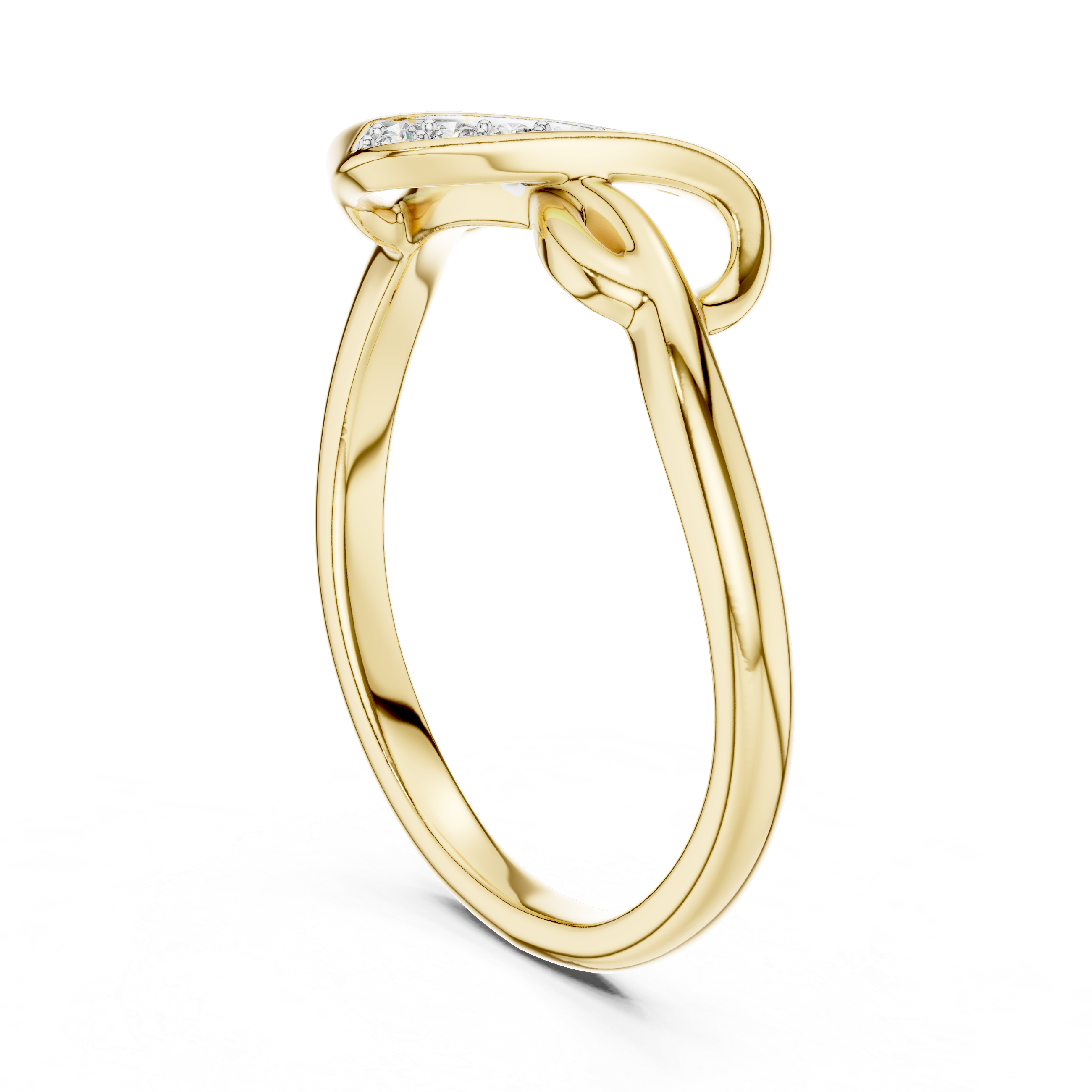 Infinity Twist Pavé Diamond Ring – Elegant Minimal Design