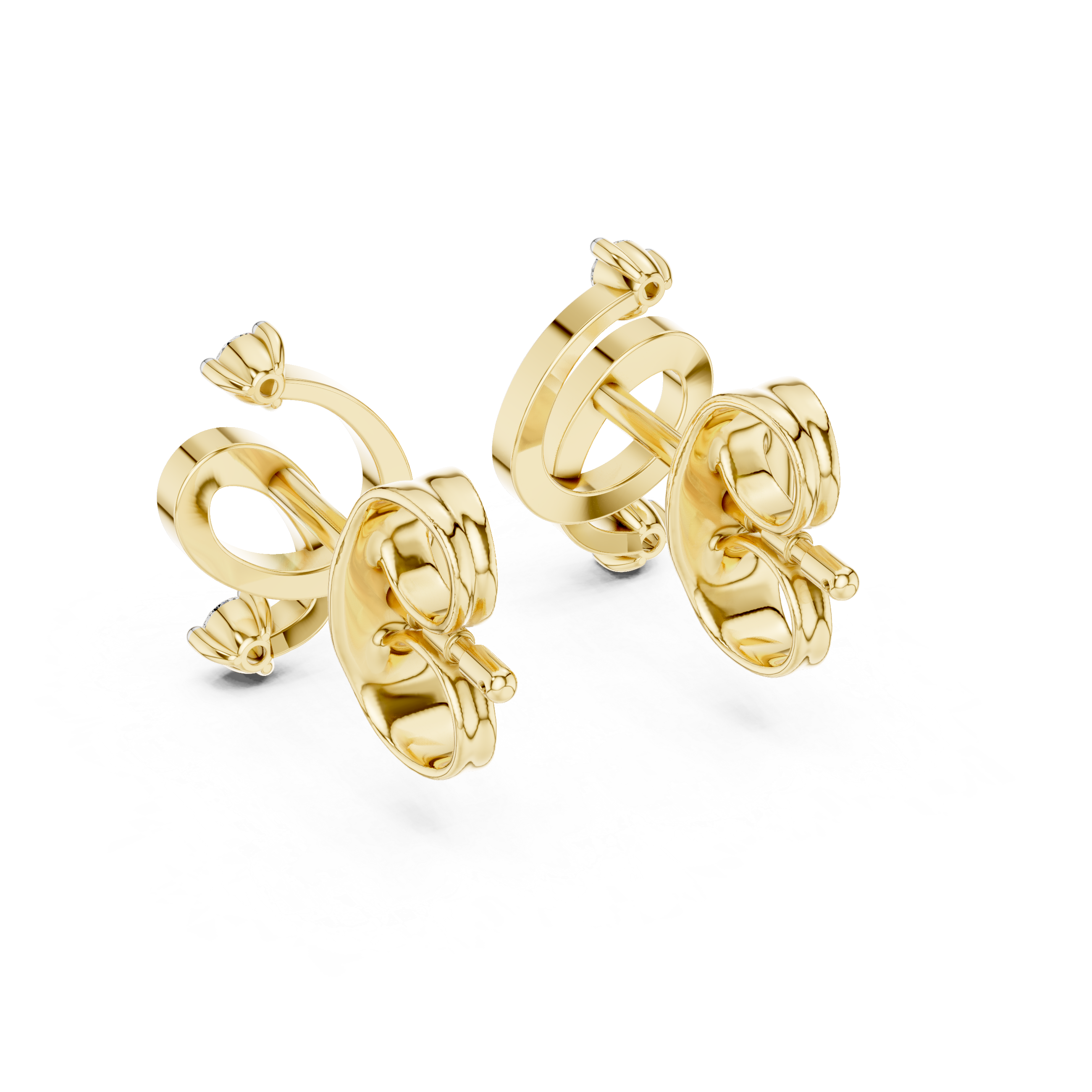 Modern Twist Diamond Stud Earrings