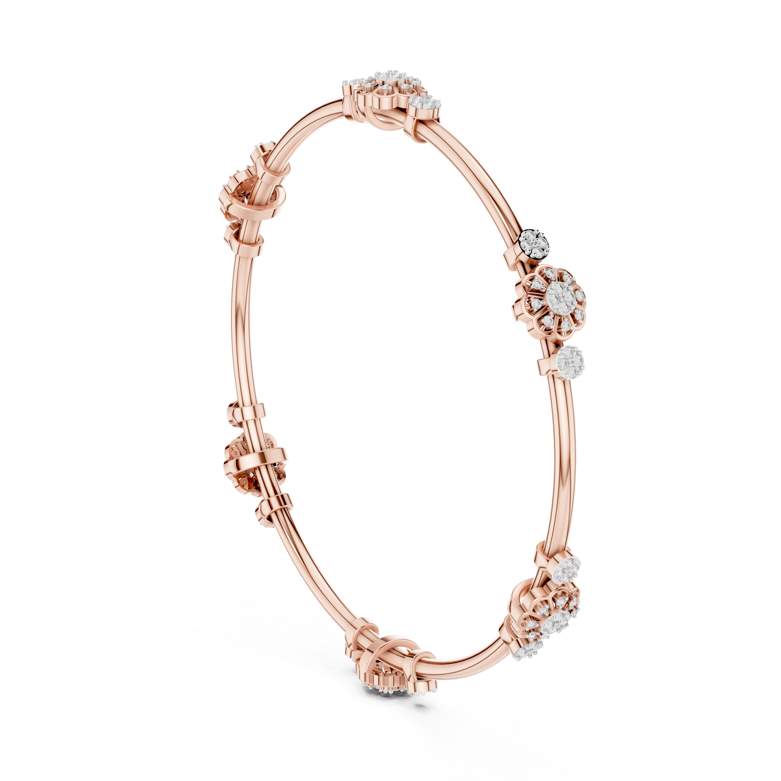 Luxury Floral Diamond Bangle