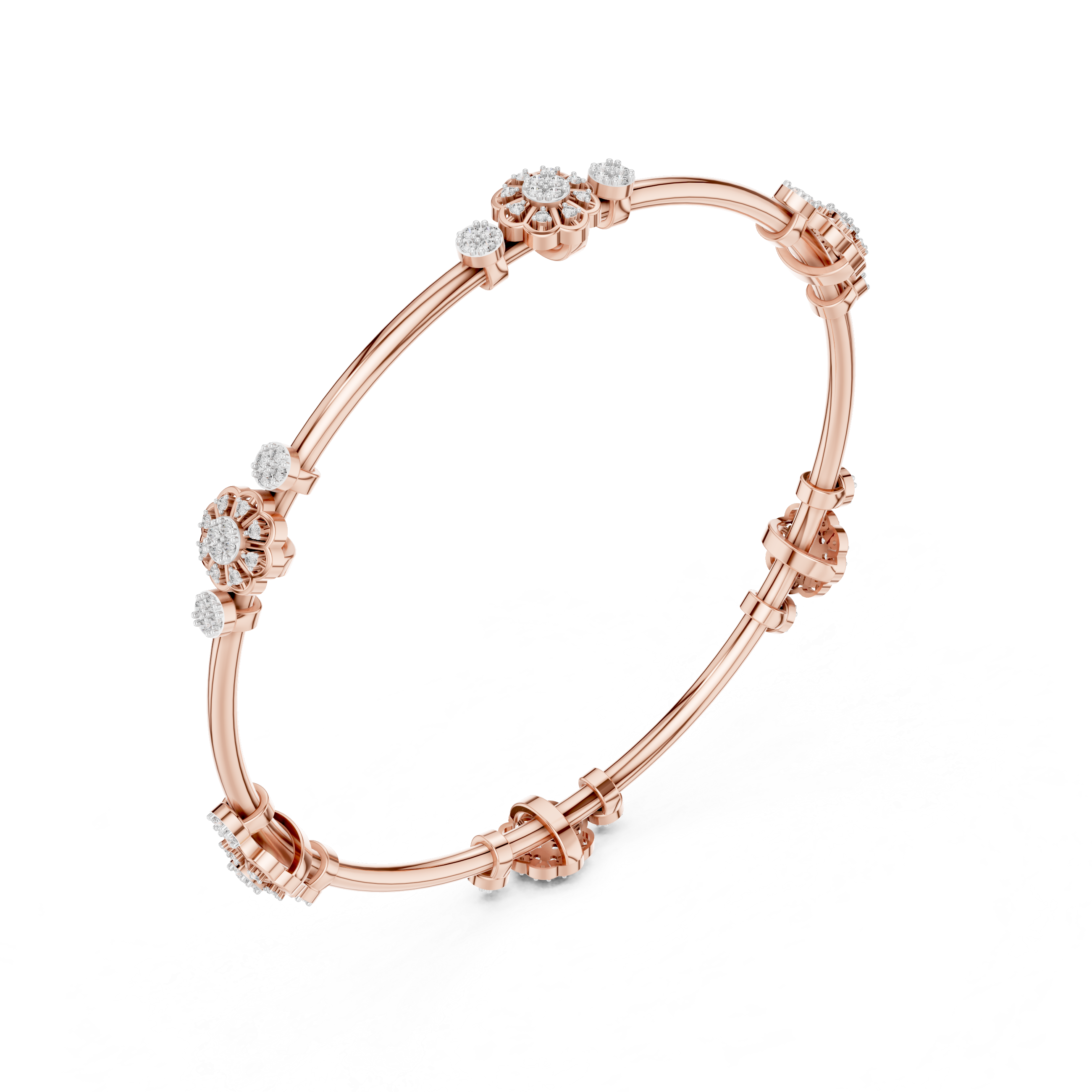 Luxury Floral Diamond Bangle