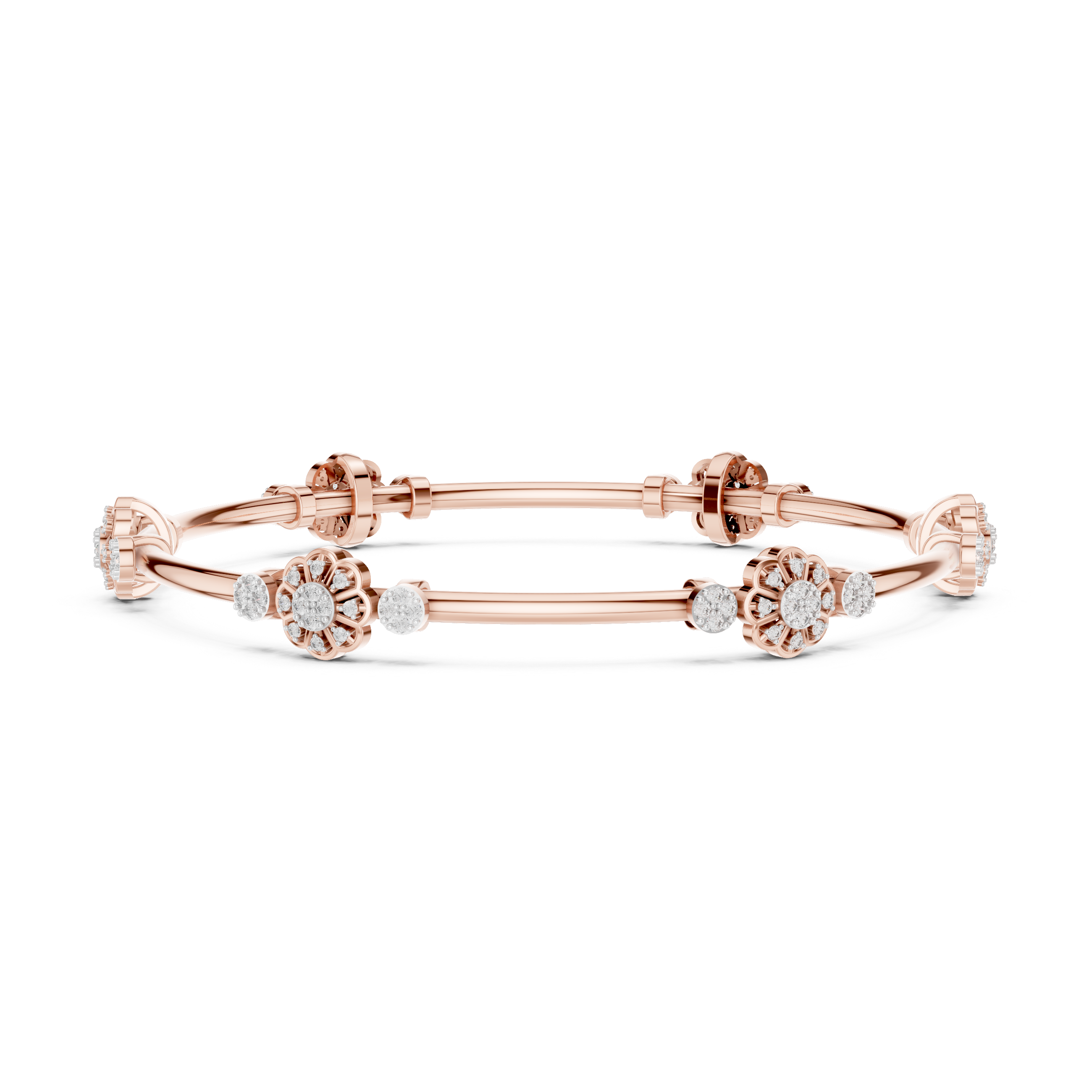 Luxury Floral Diamond Bangle