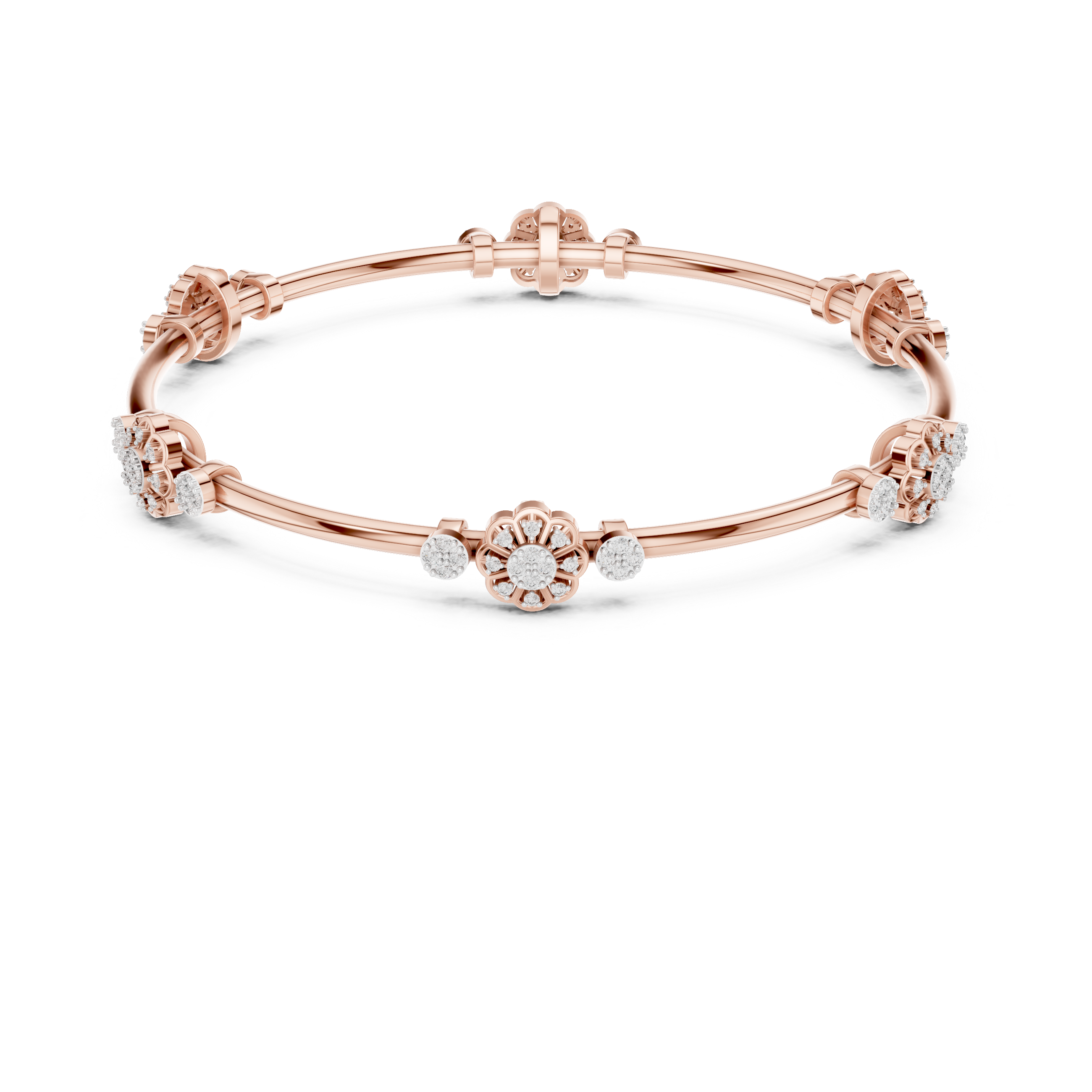 Luxury Floral Diamond Bangle