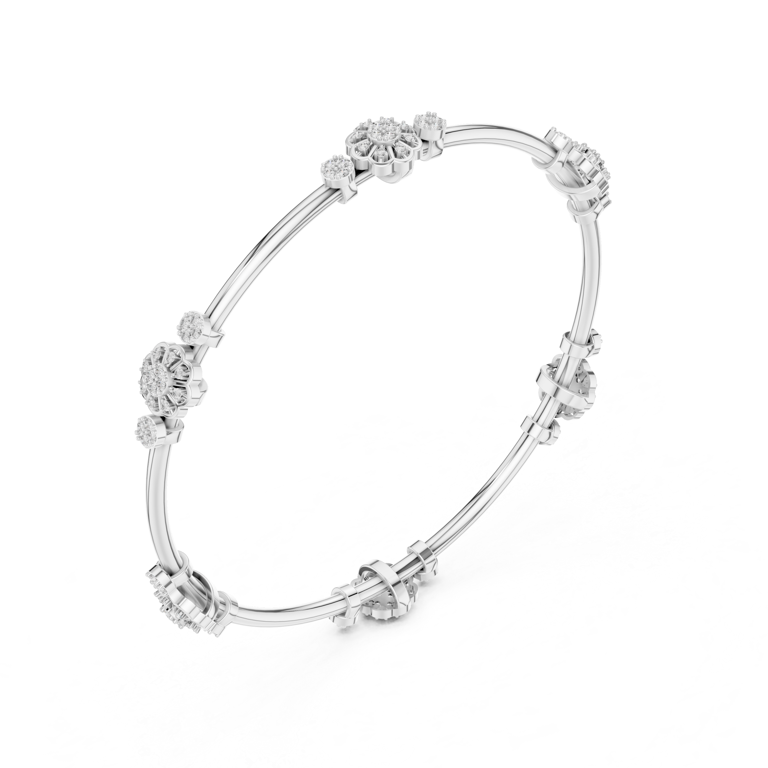 Luxury Floral Diamond Bangle