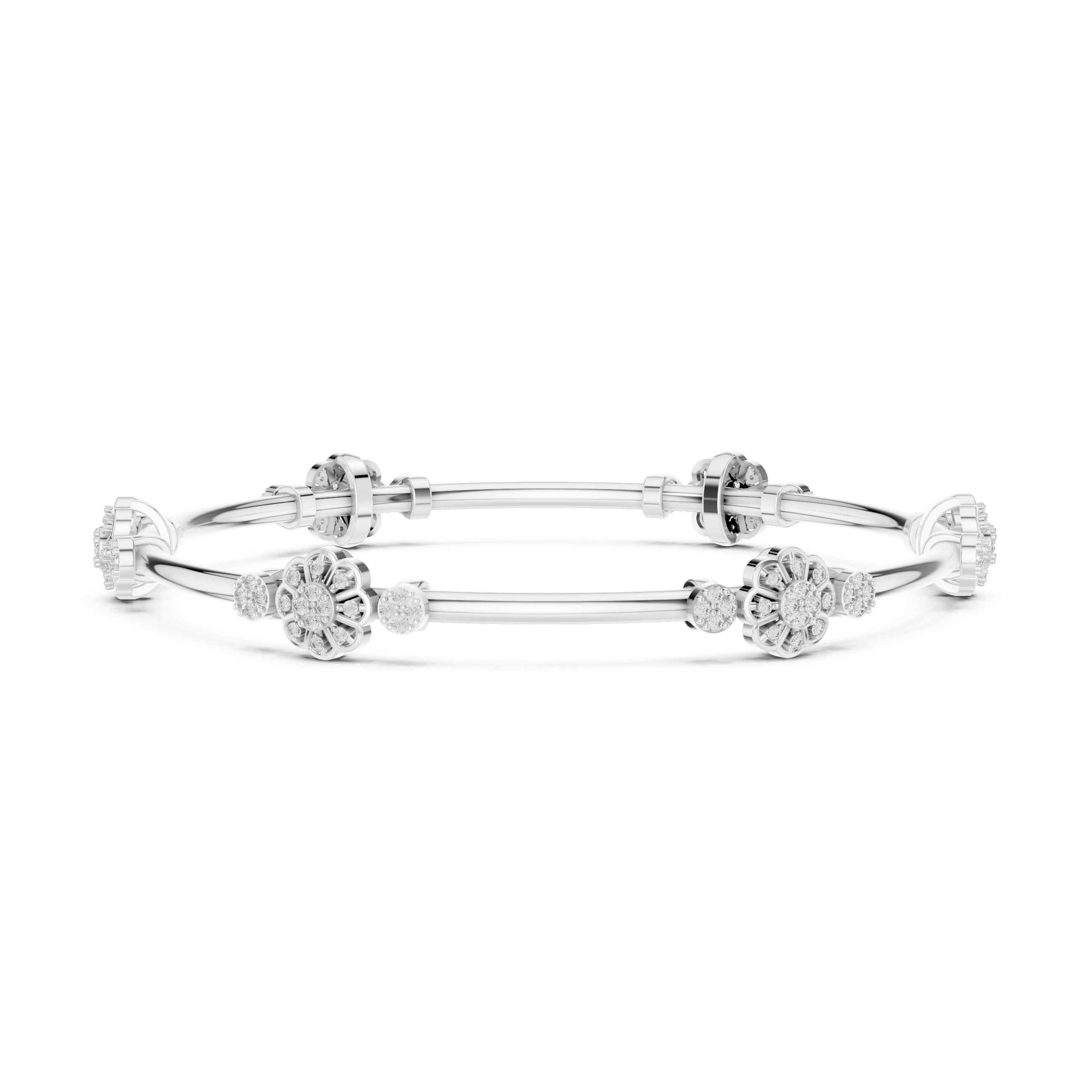 Luxury Floral Diamond Bangle