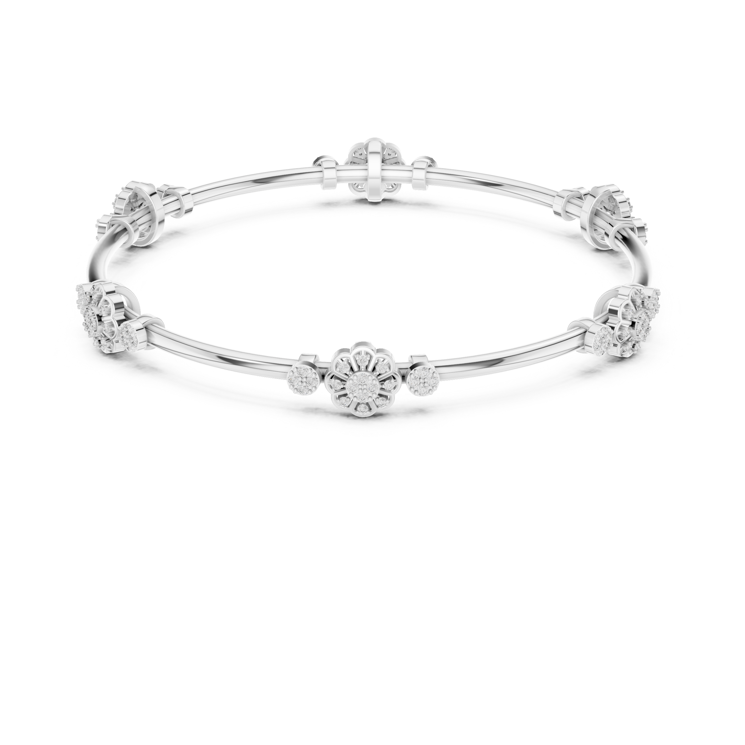 Luxury Floral Diamond Bangle