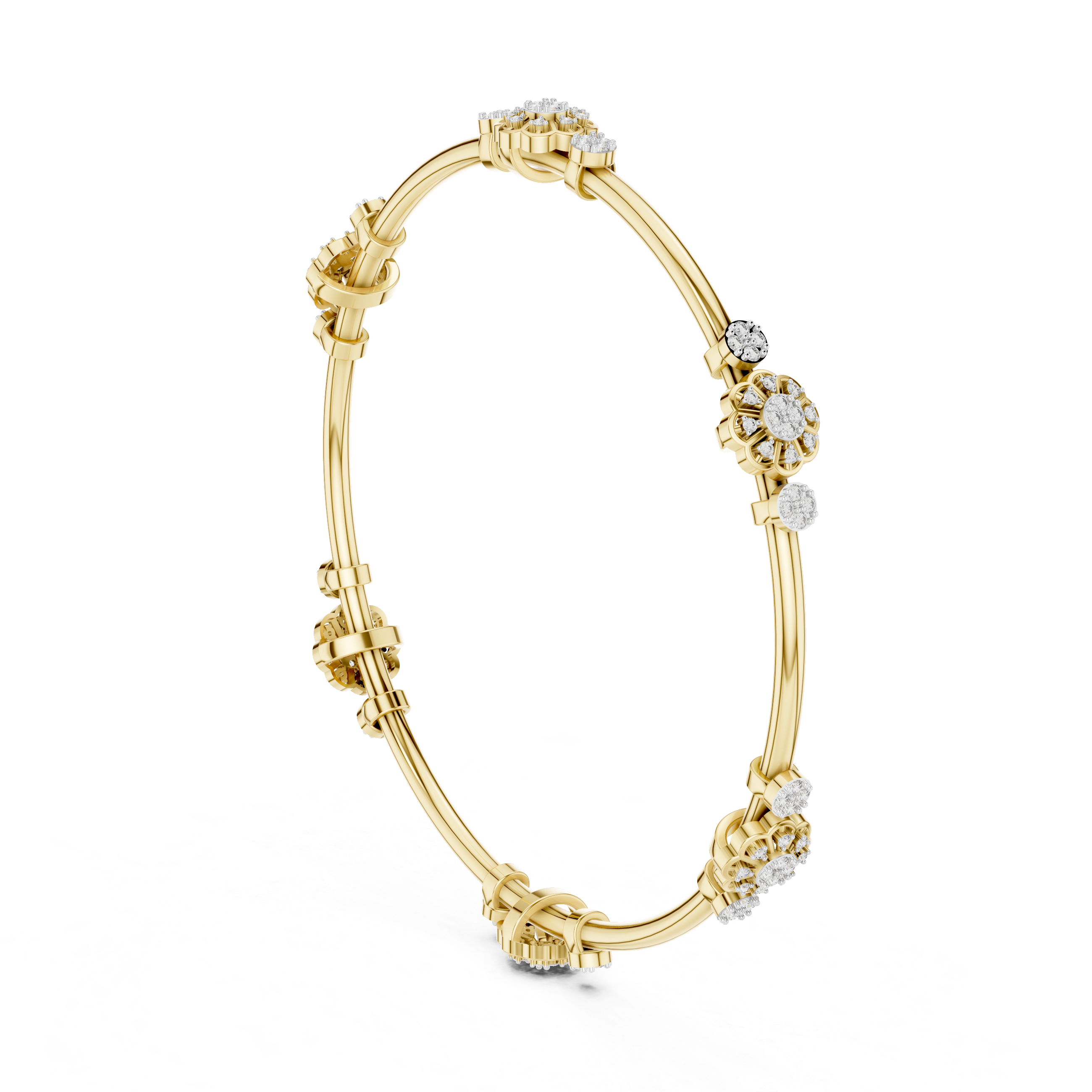 Luxury Floral Diamond Bangle
