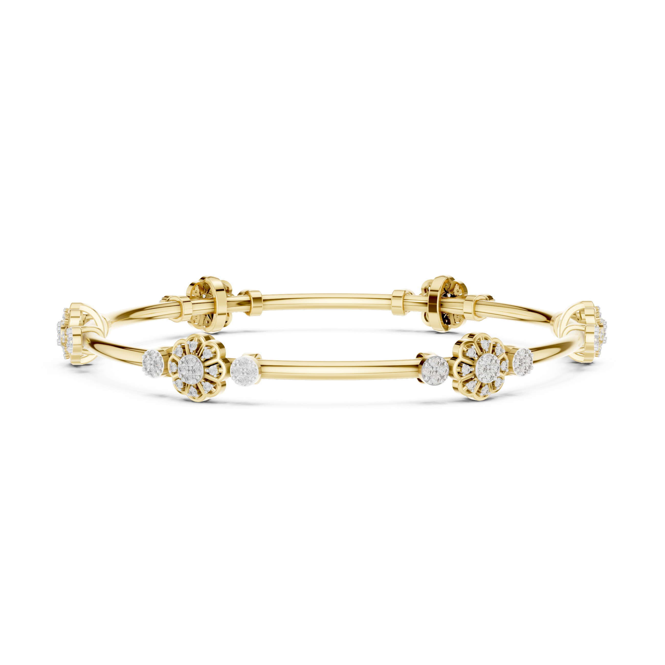 Luxury Floral Diamond Bangle