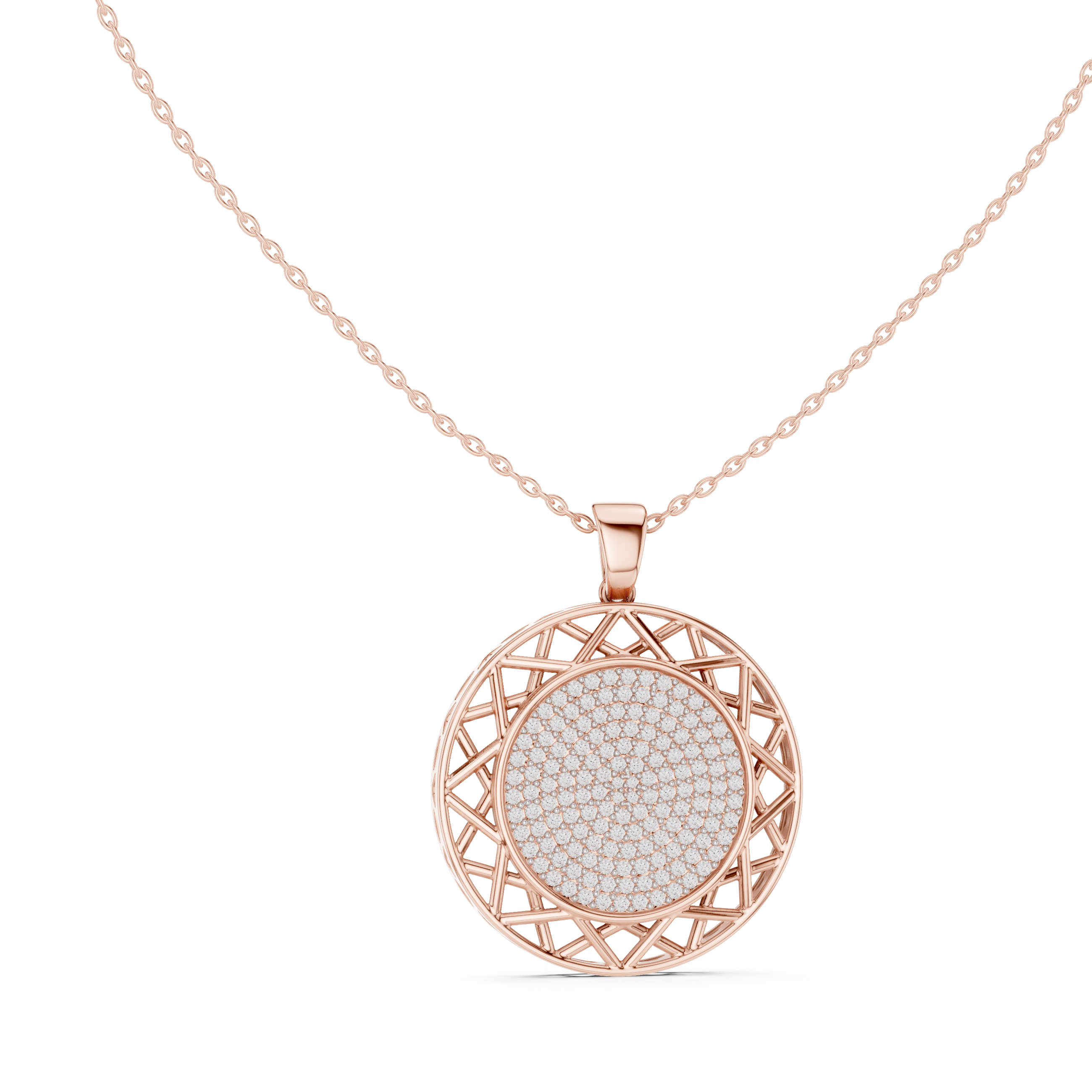 Luxury Diamond Disc Necklace
