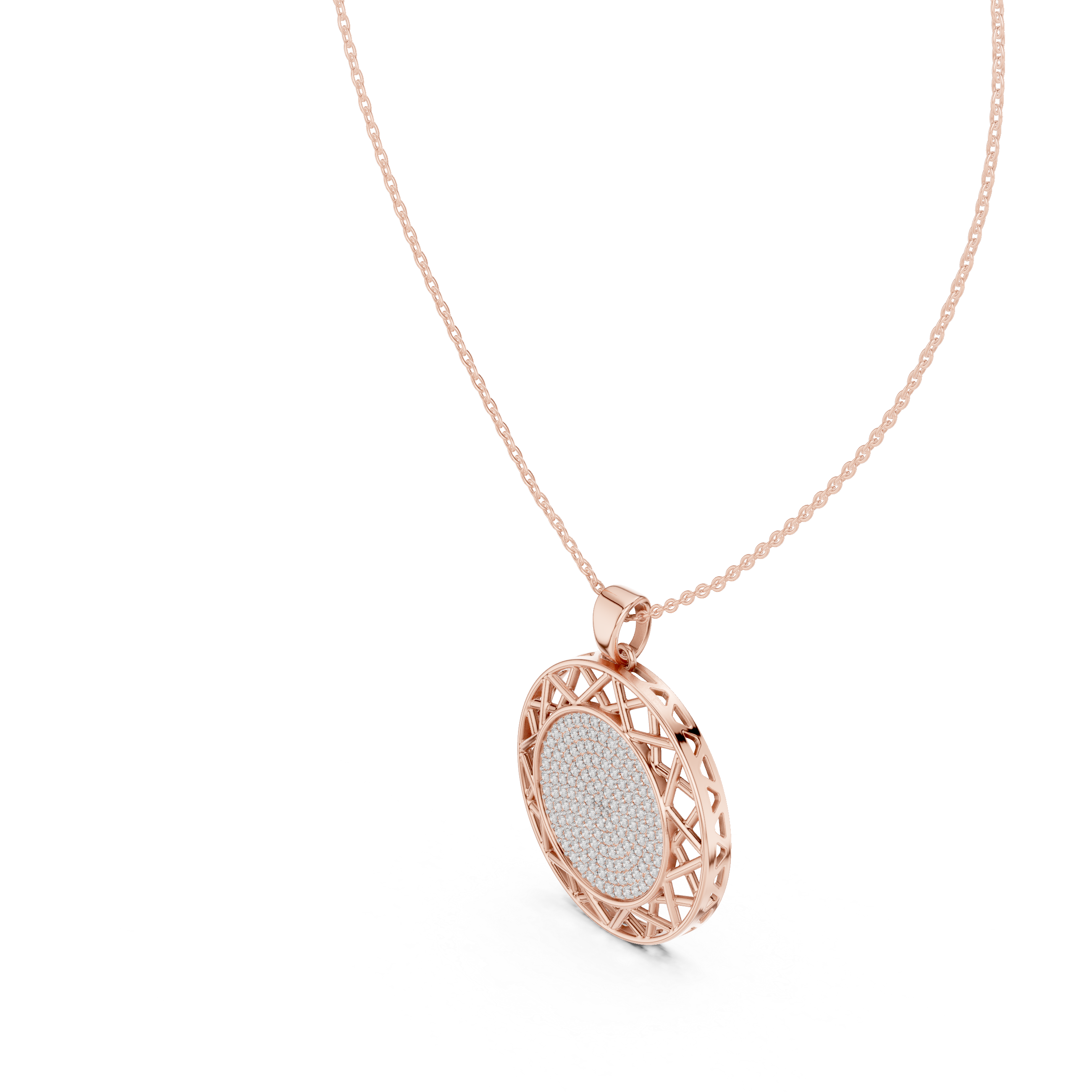 Luxury Diamond Disc Necklace