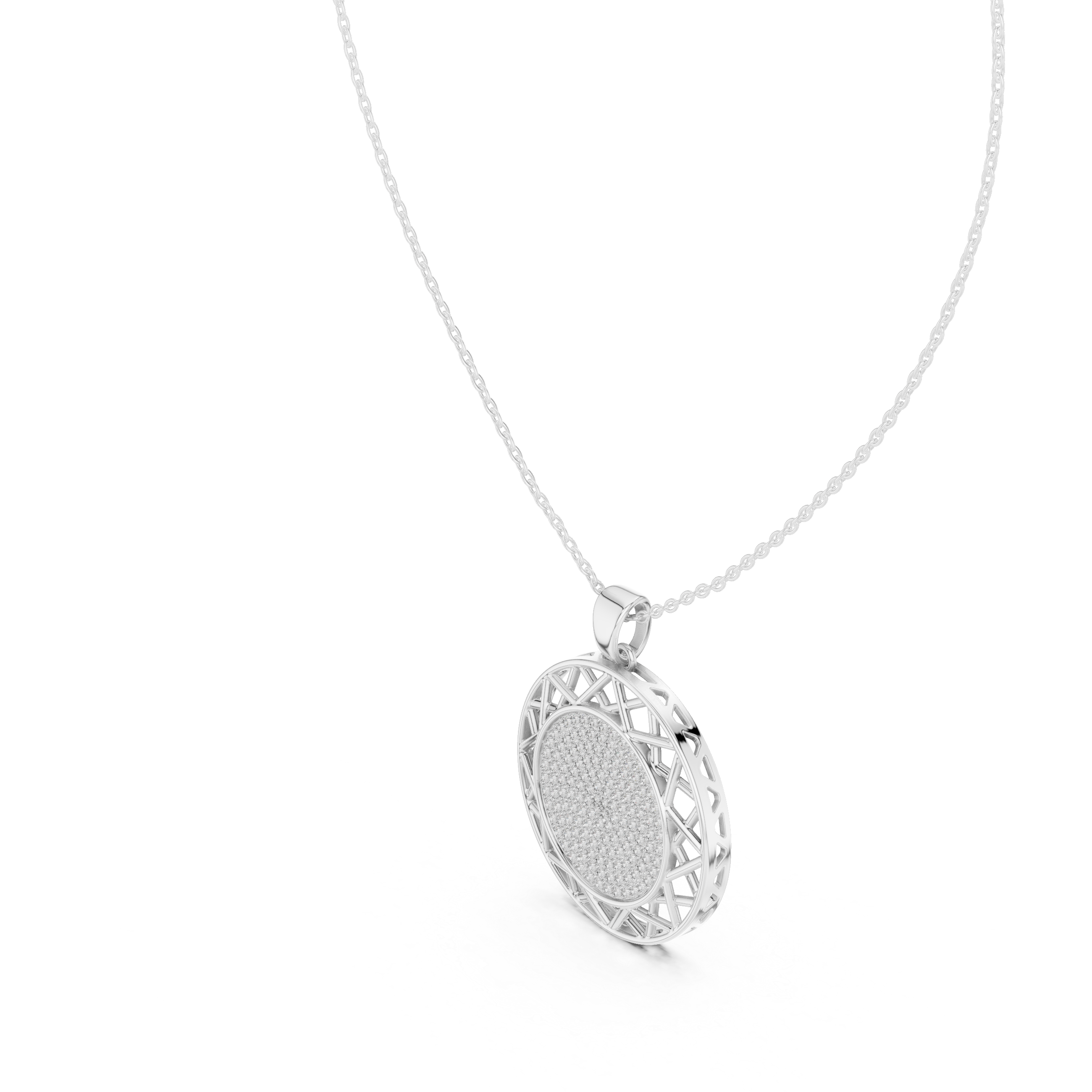 Luxury Diamond Disc Necklace