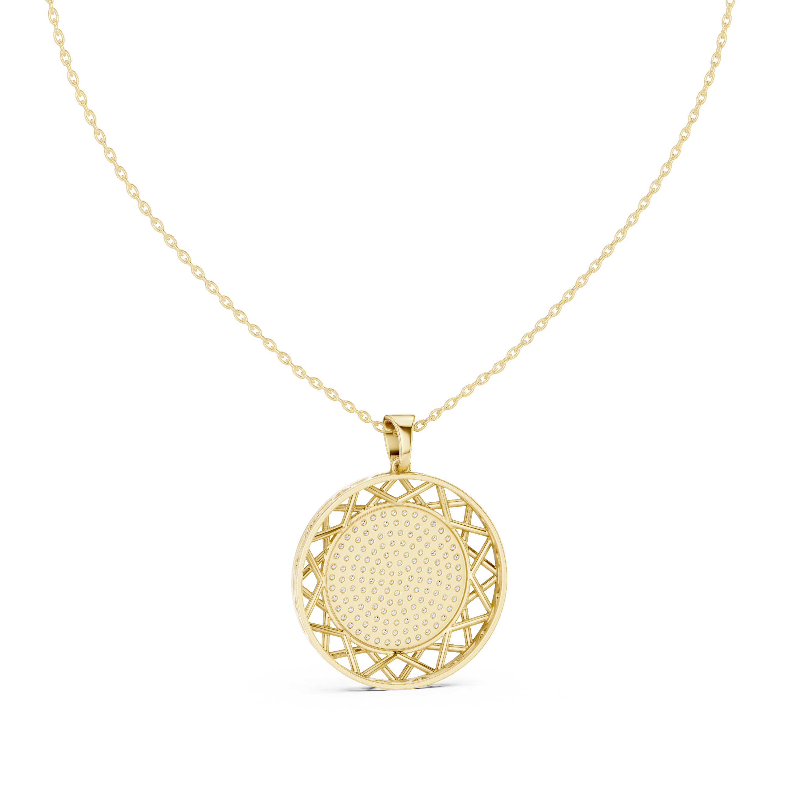 Luxury Diamond Disc Necklace