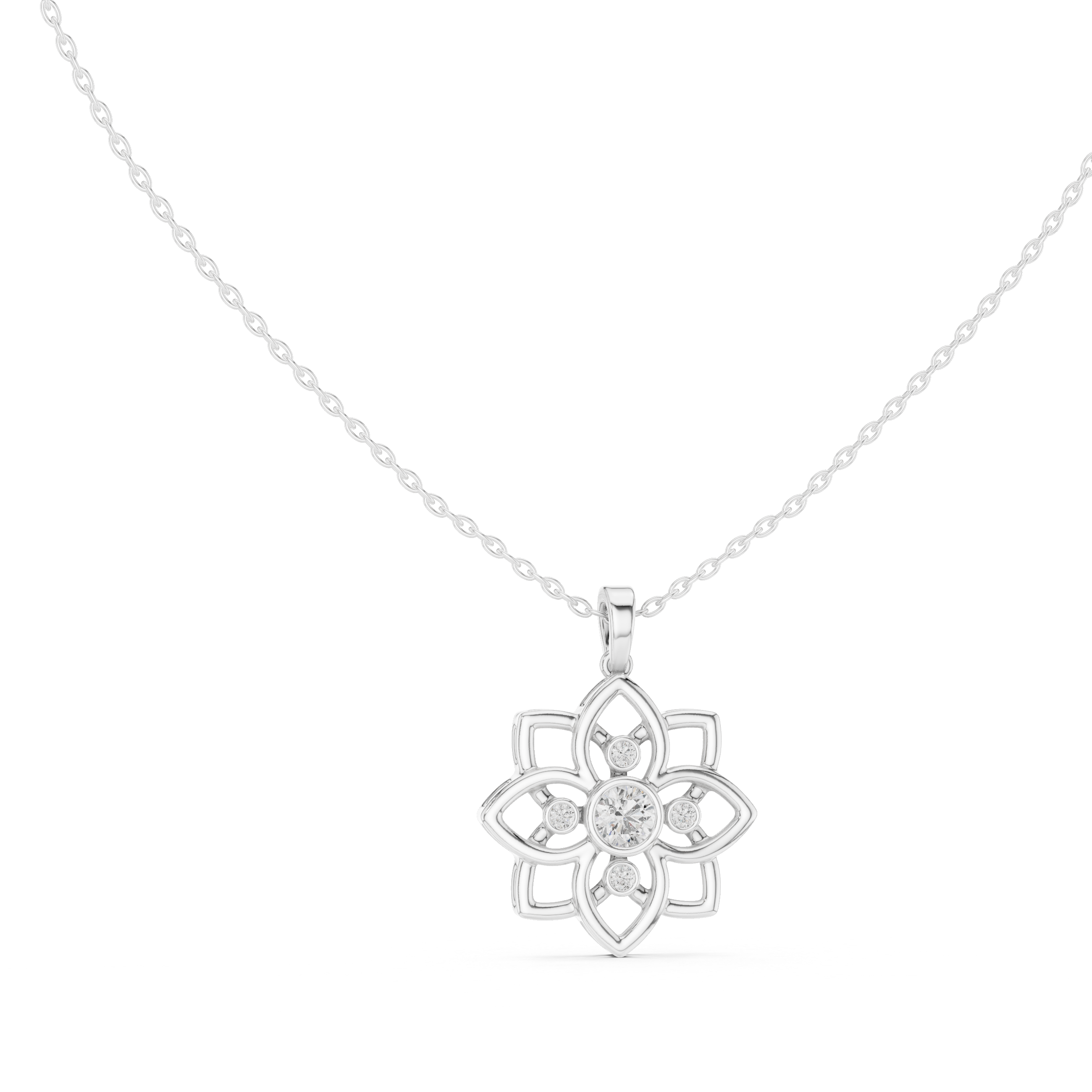 Luxury Floral Diamond Necklace