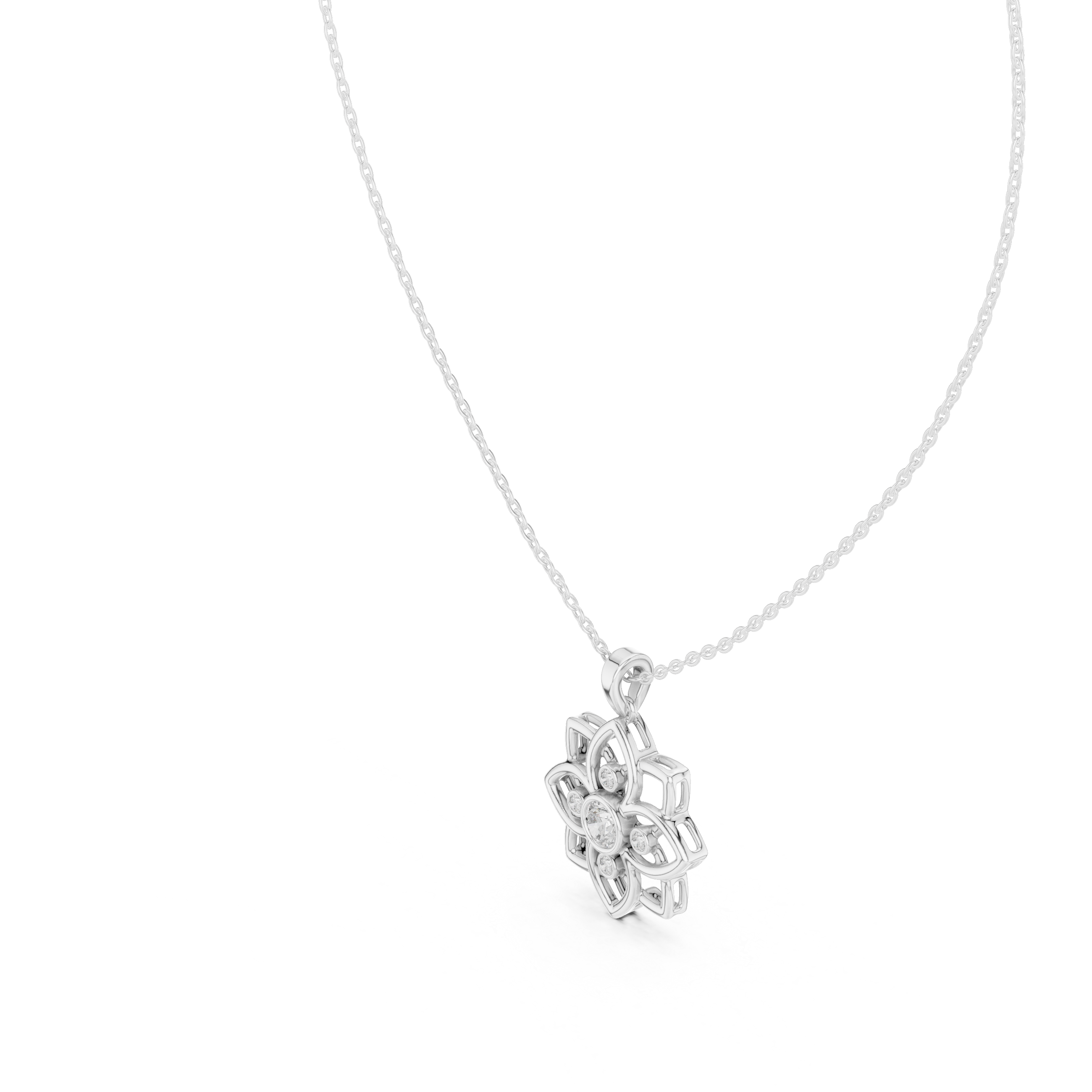 Luxury Floral Diamond Necklace