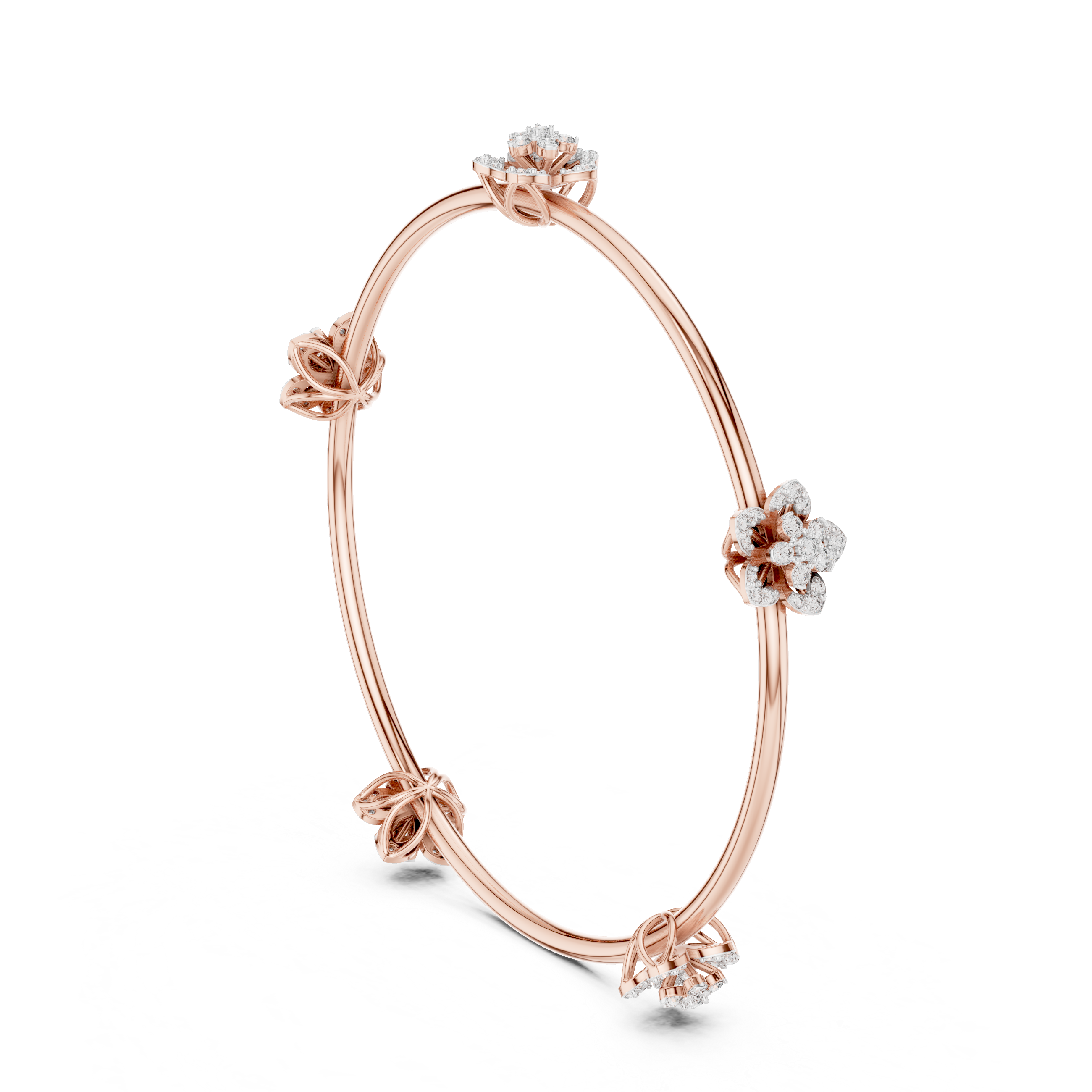 Luxury Diamond Floral Bangle