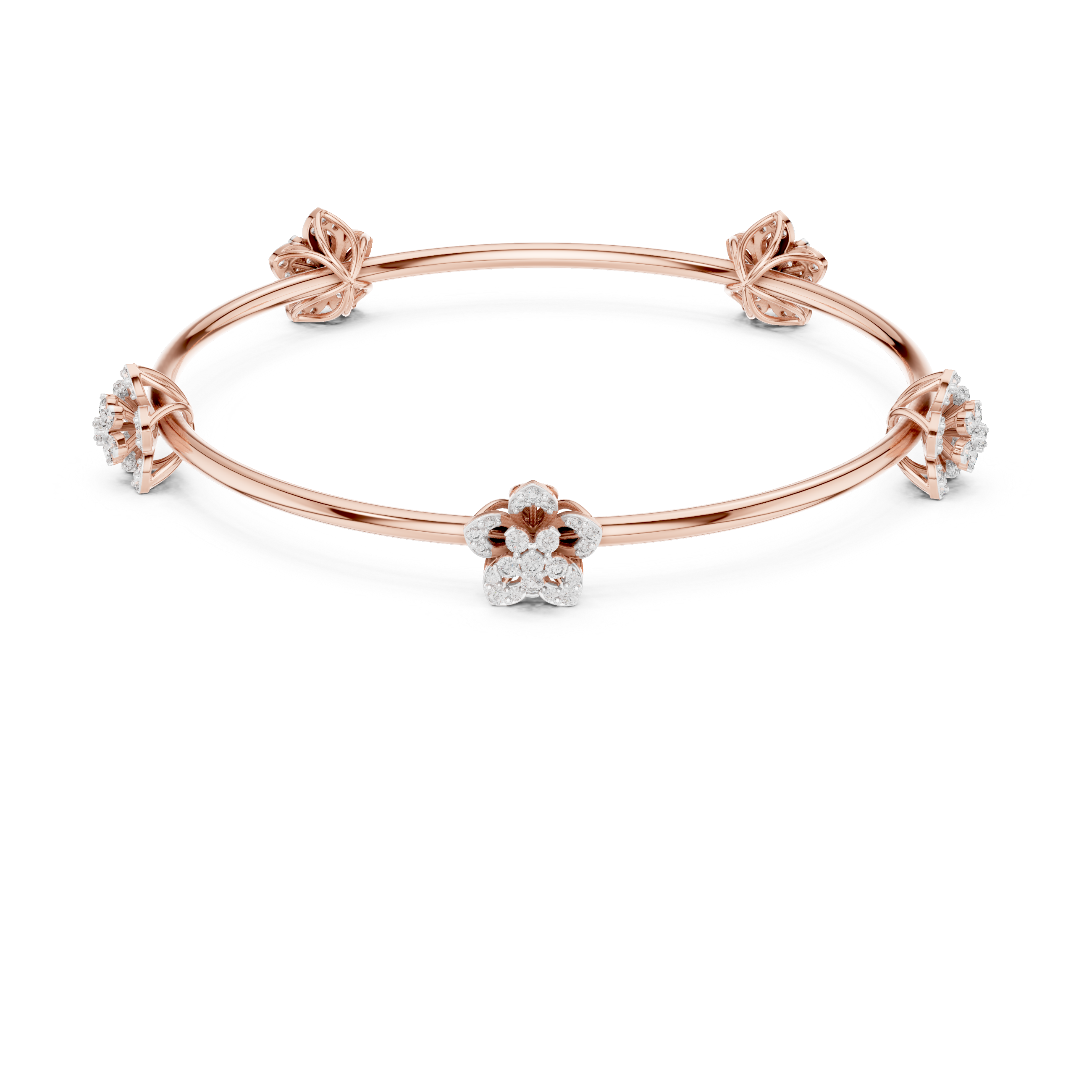 Luxury Diamond Floral Bangle