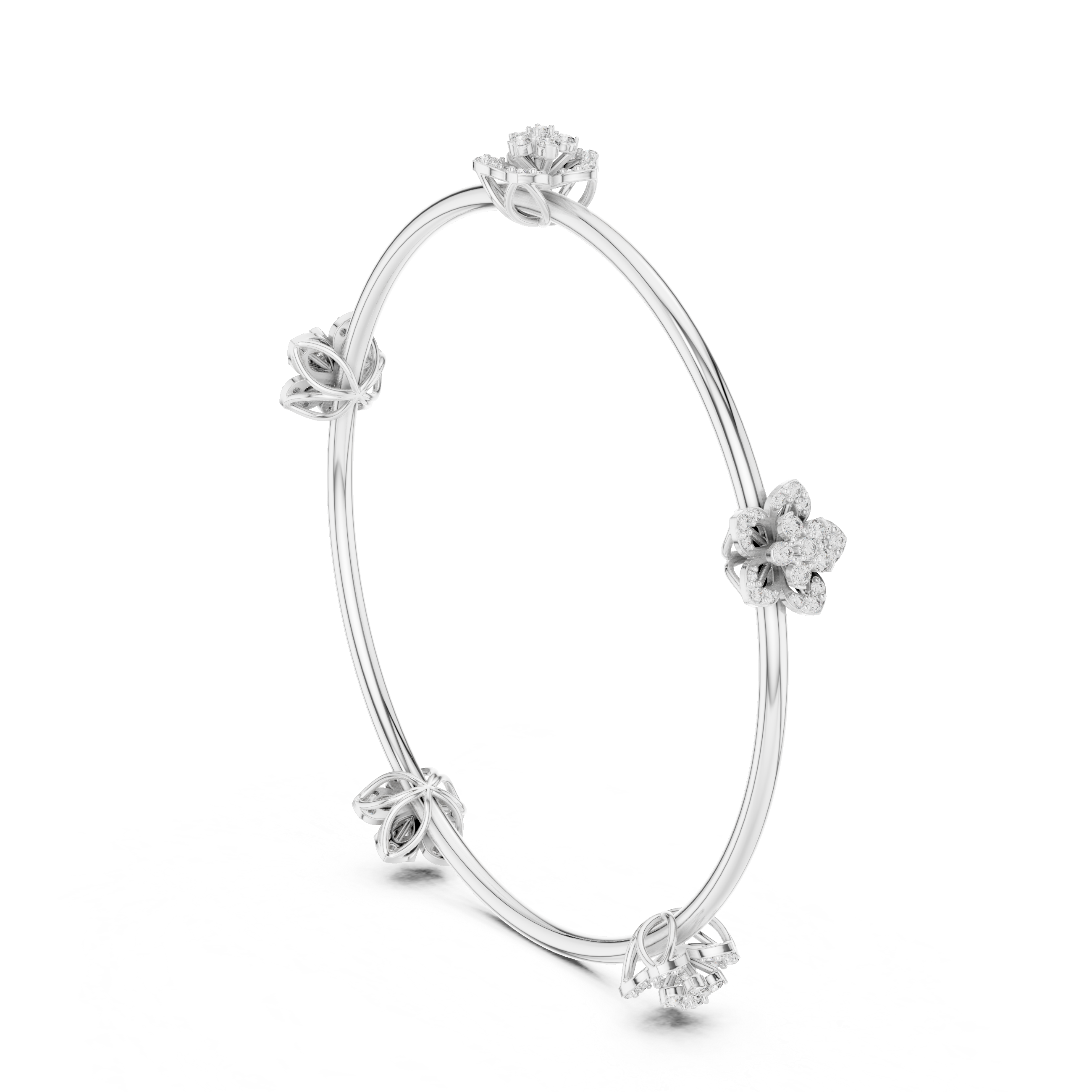 Luxury Diamond Floral Bangle