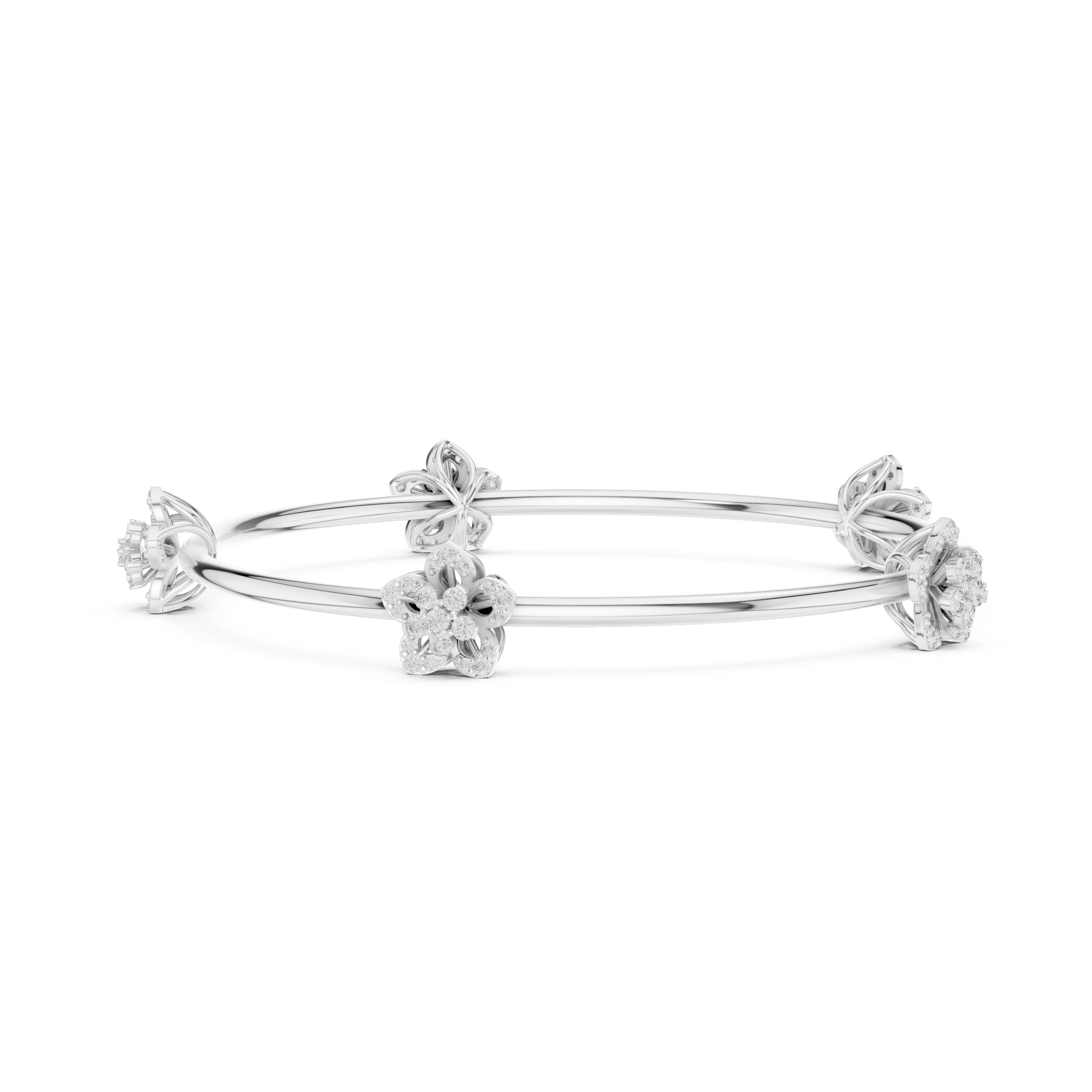 Luxury Diamond Floral Bangle