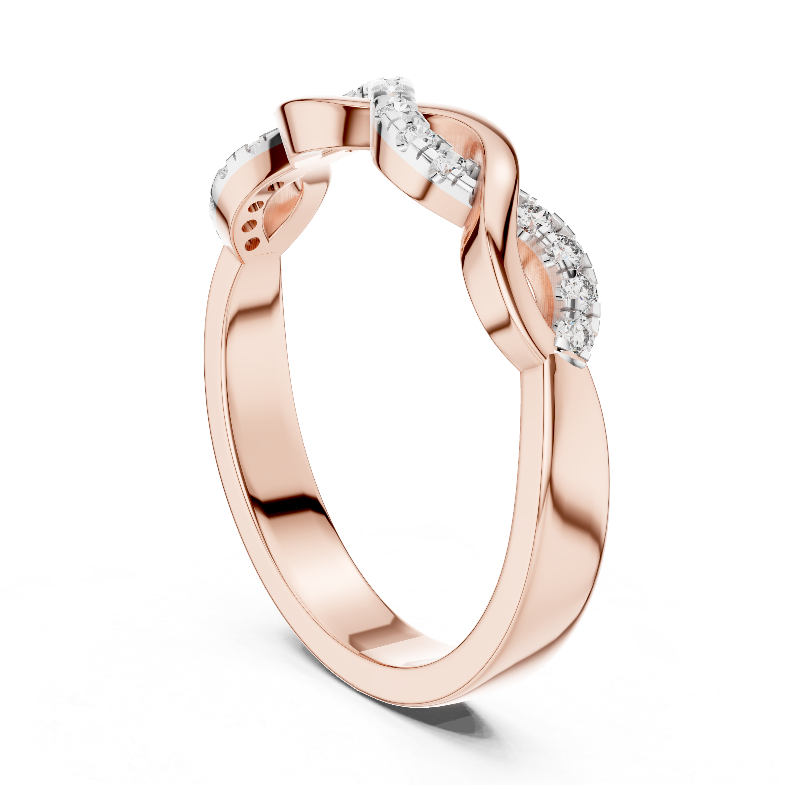 Infinity Twist Pavé Diamond Band Ring