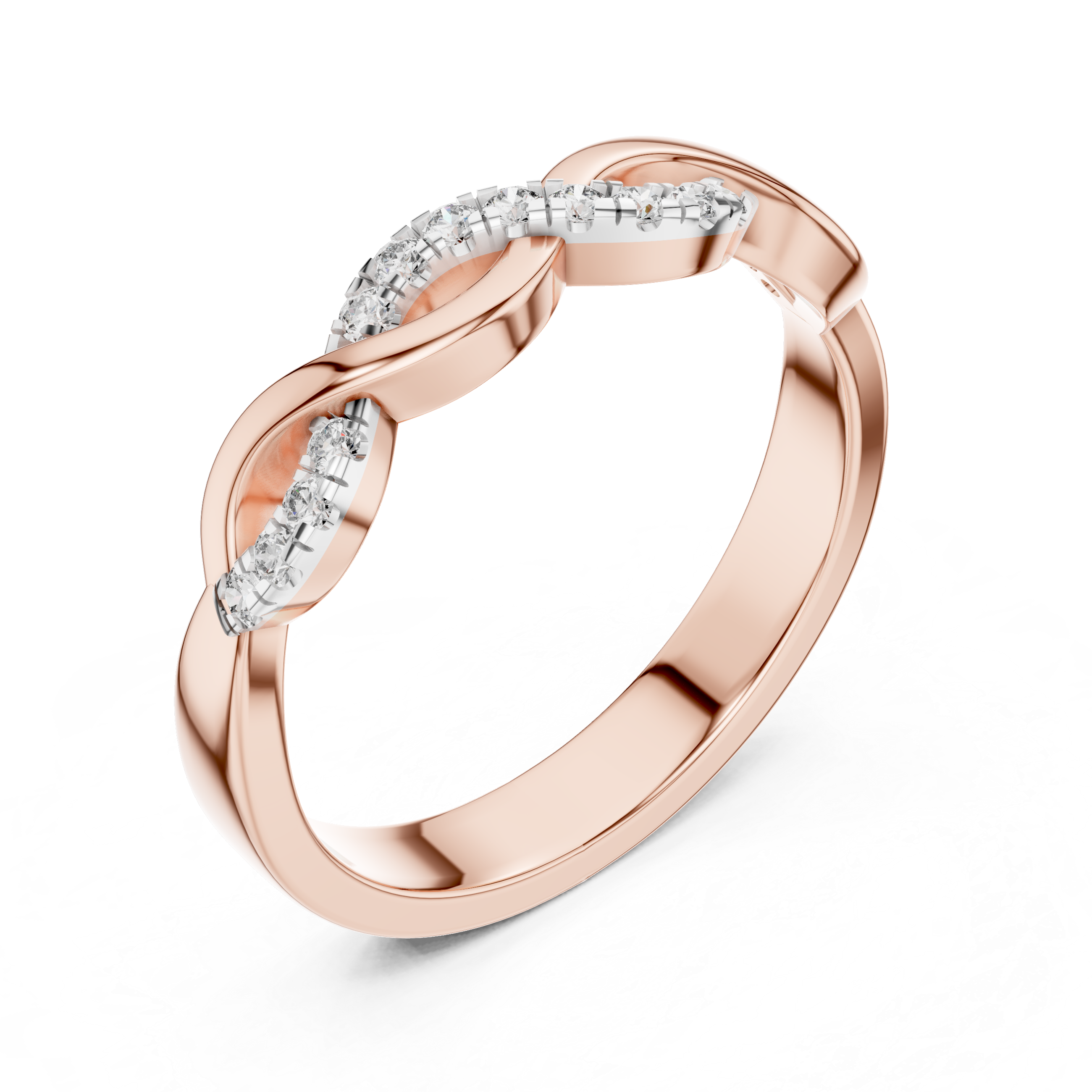 Infinity Twist Pavé Diamond Band Ring