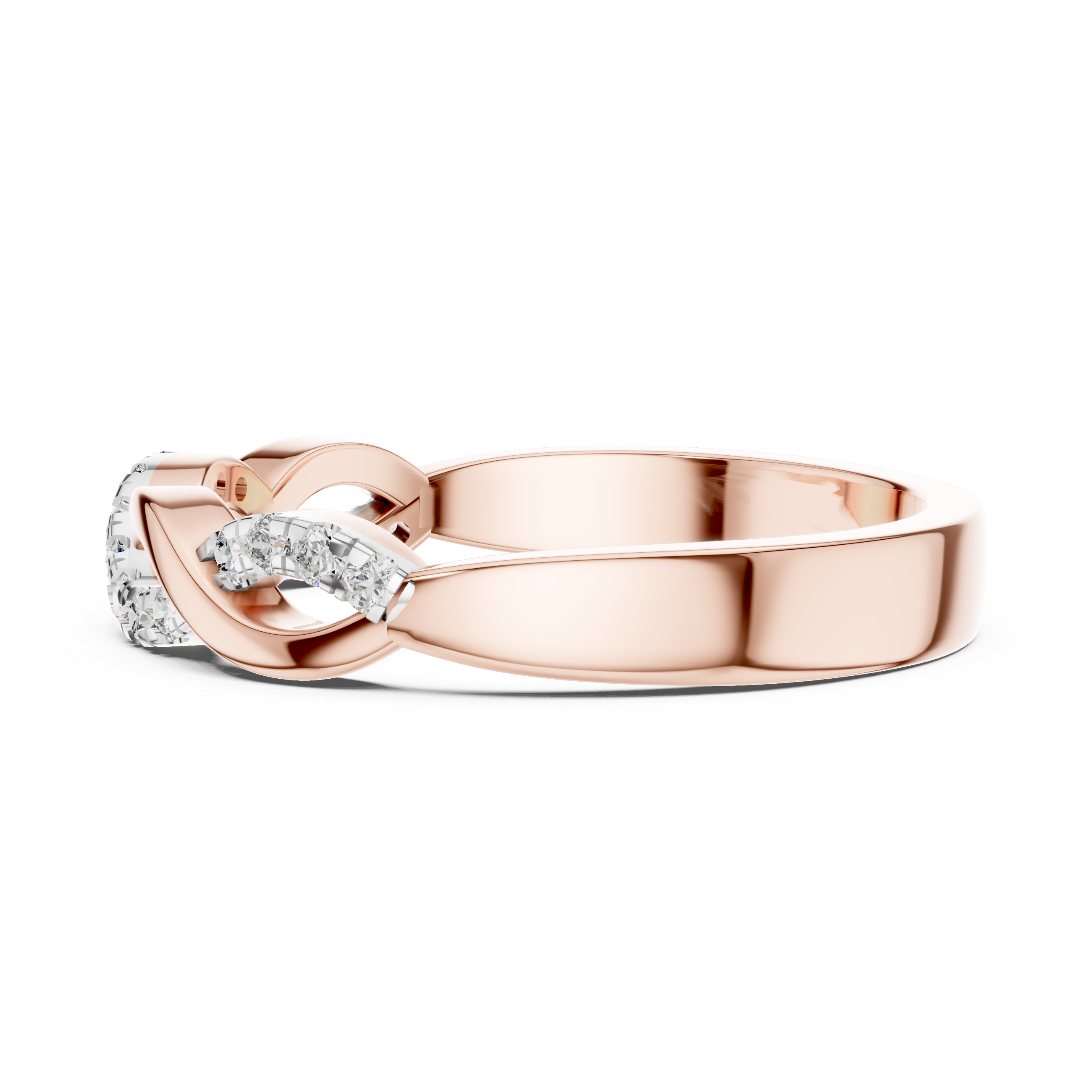 Infinity Twist Pavé Diamond Band Ring