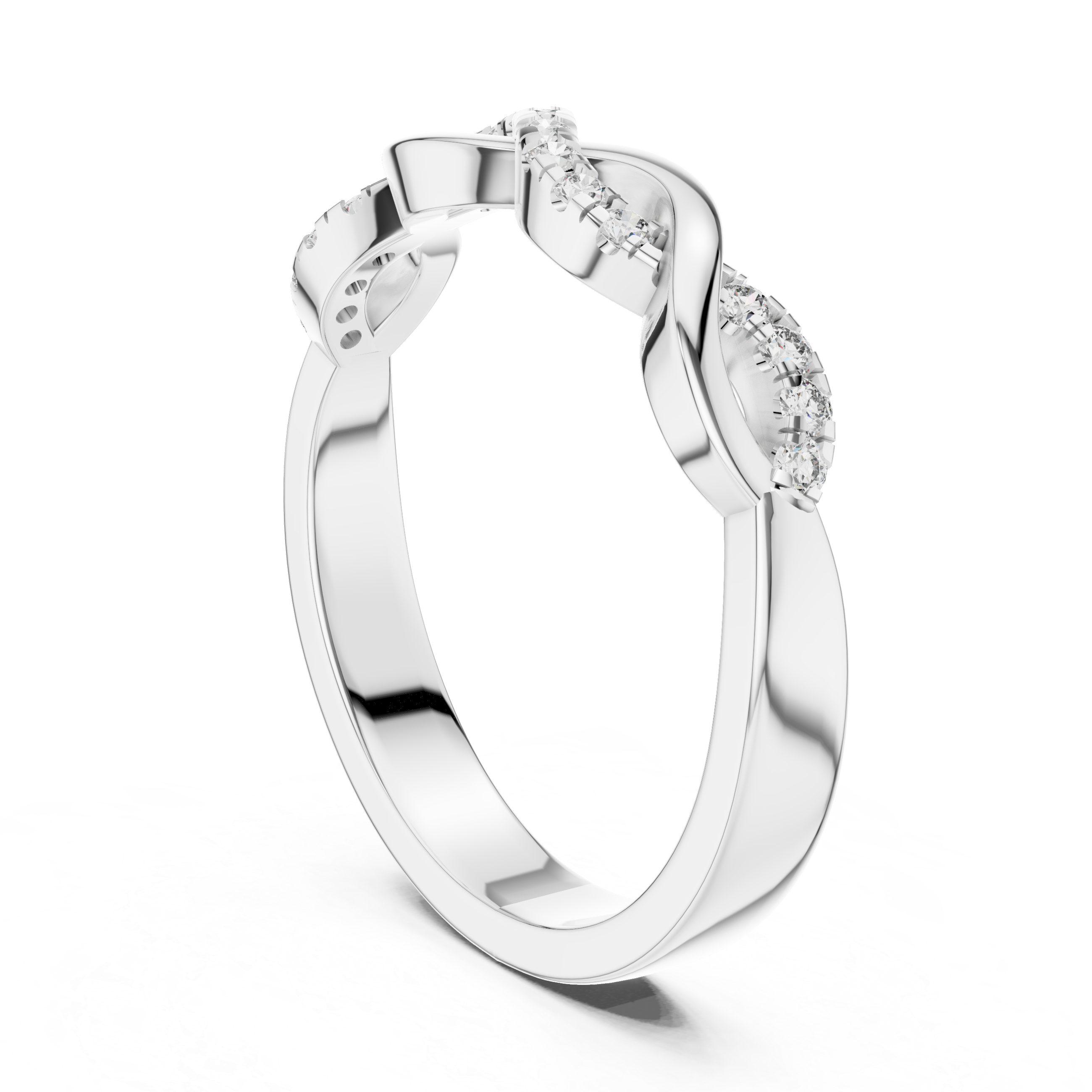 Infinity Twist Pavé Diamond Band Ring