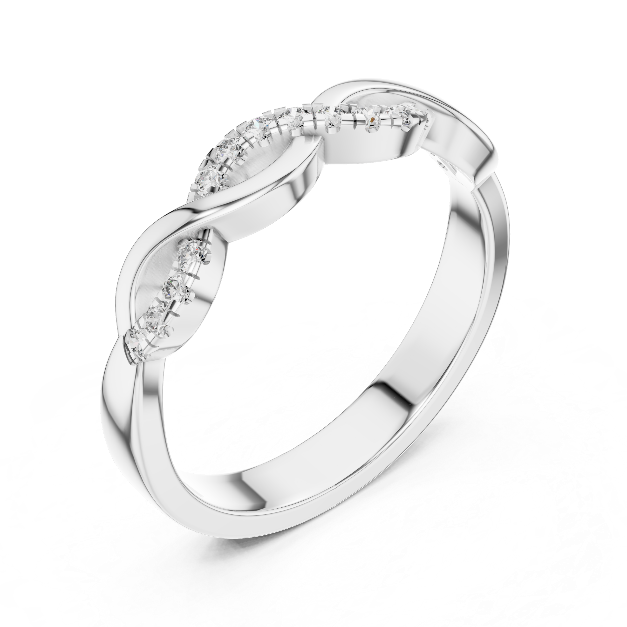 Infinity Twist Pavé Diamond Band Ring