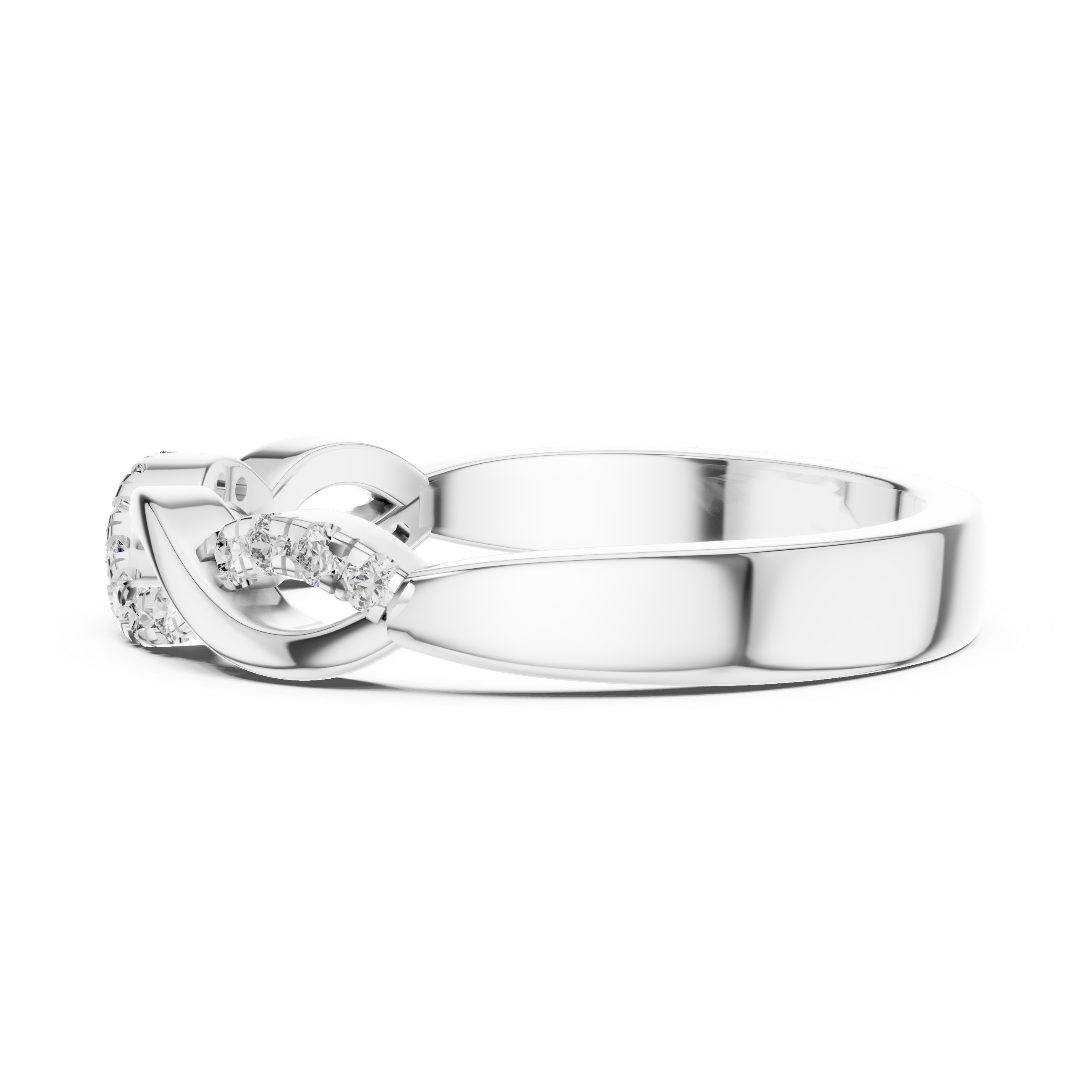 Infinity Twist Pavé Diamond Band Ring