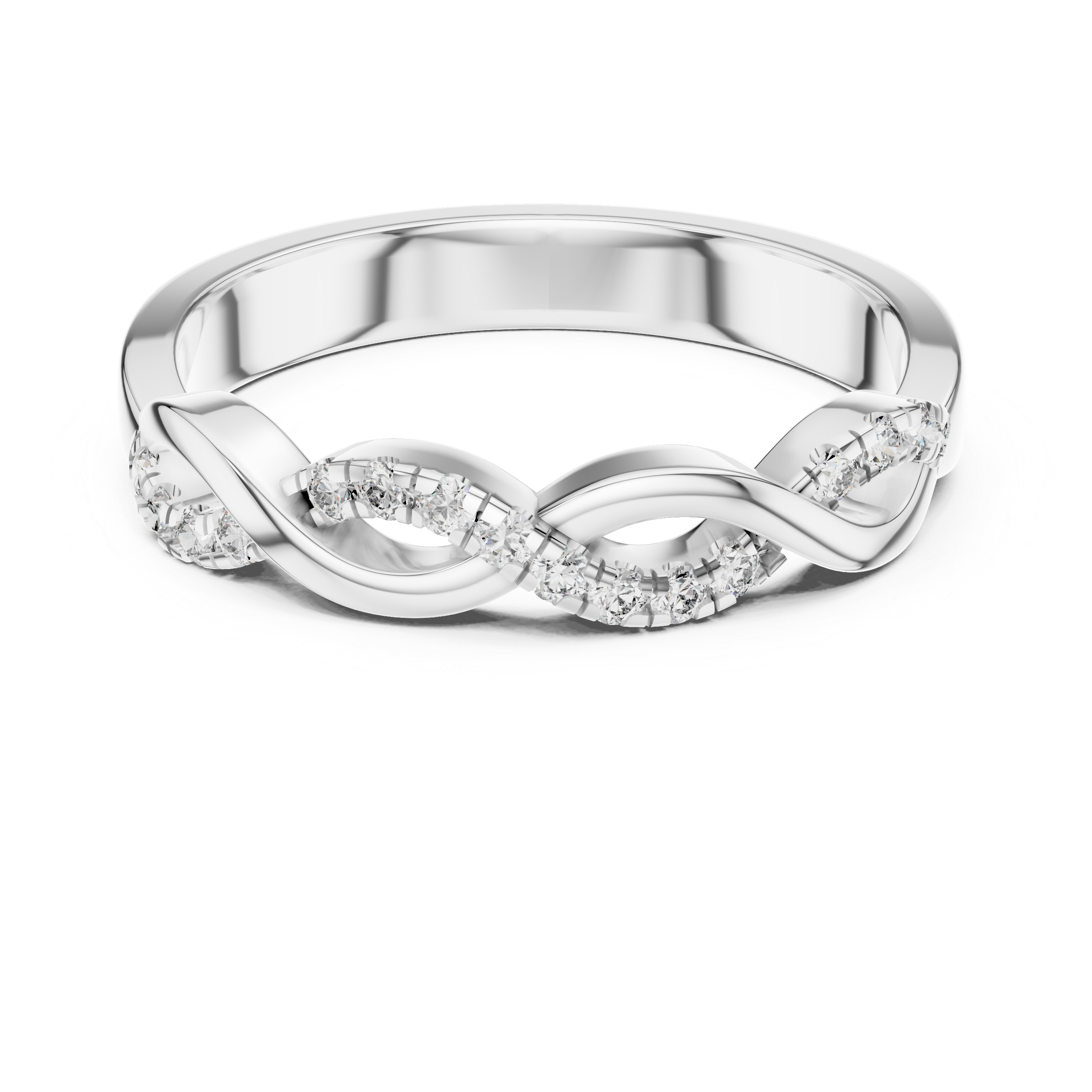 Infinity Twist Pavé Diamond Band Ring