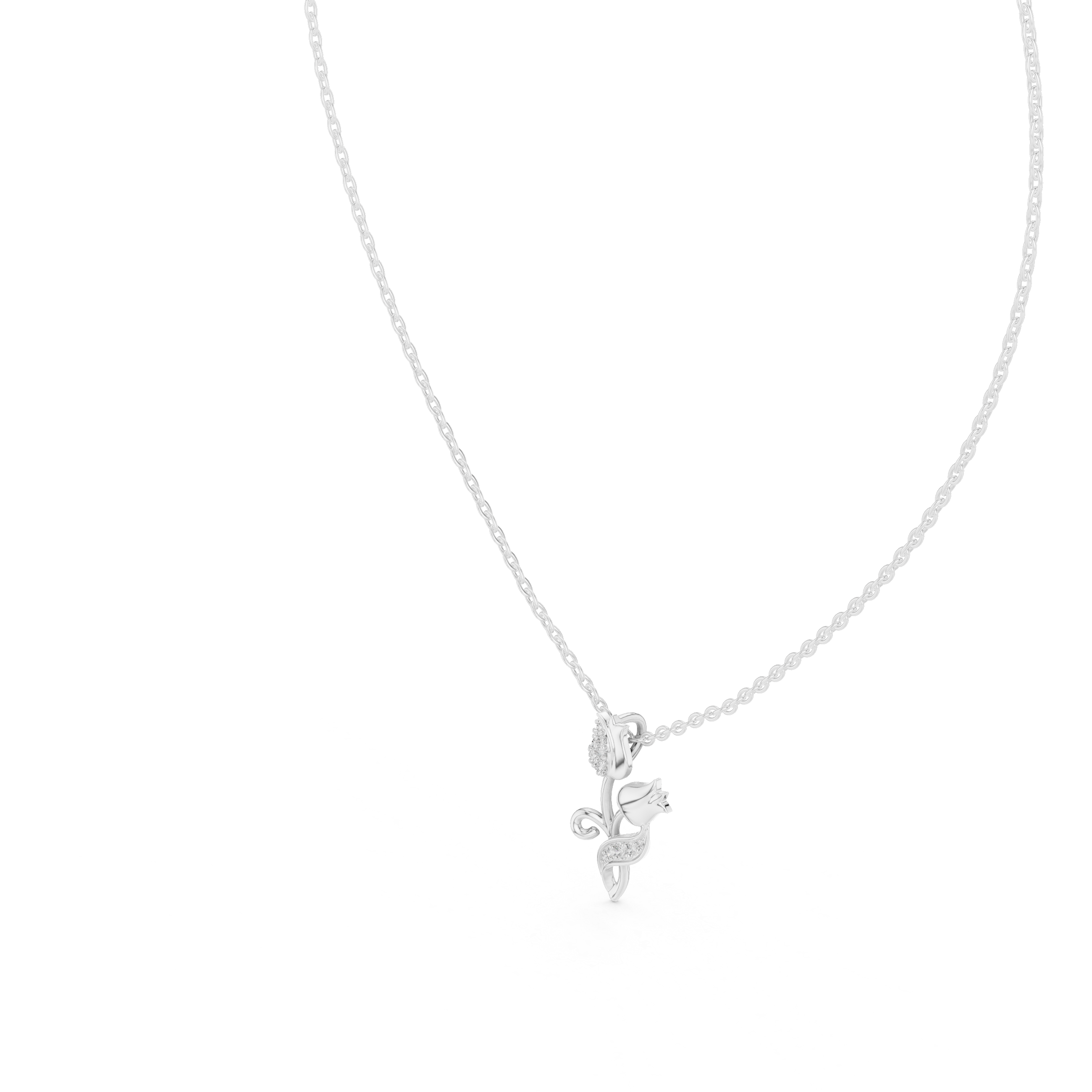 Tulip Flower Pendant Necklace
