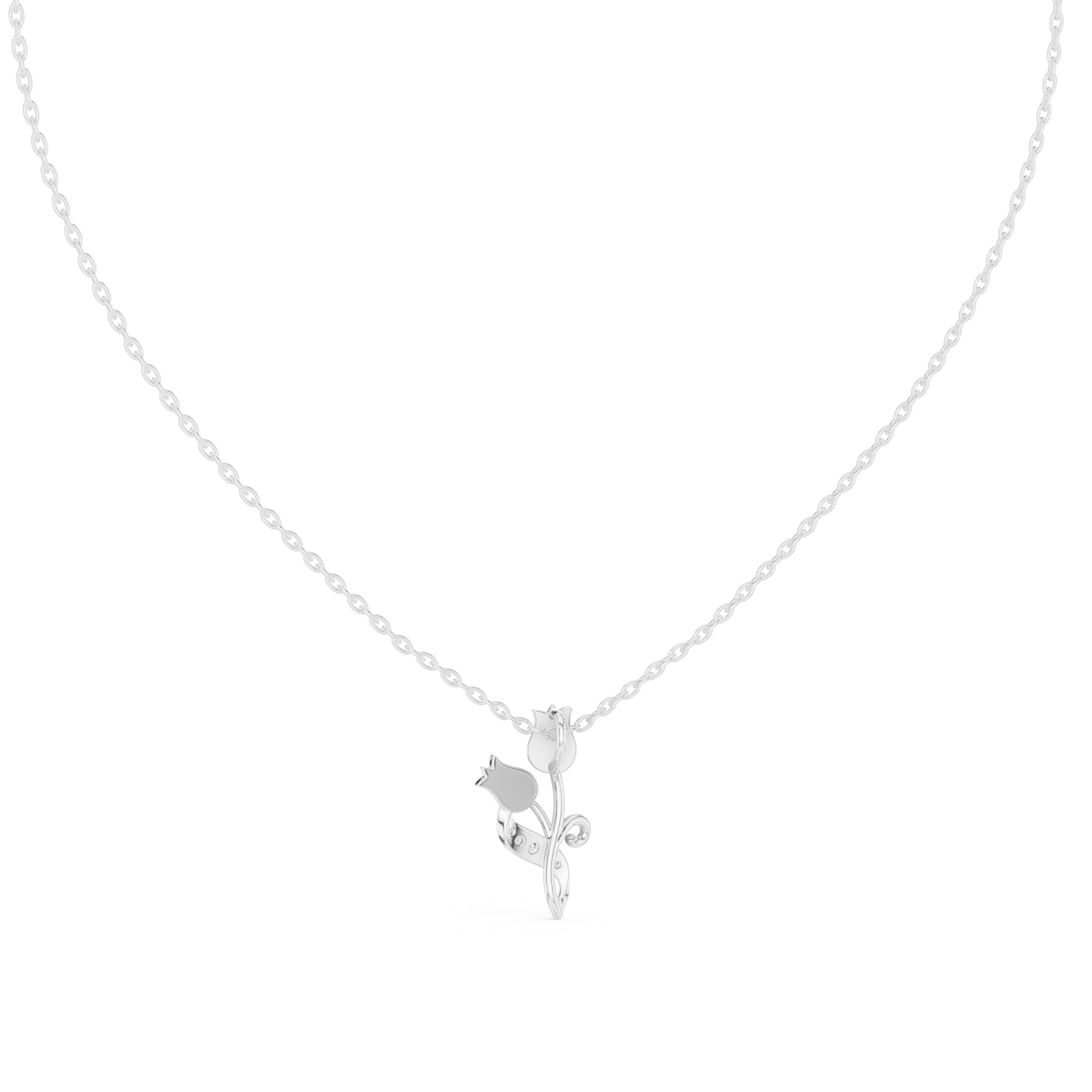 Tulip Flower Pendant Necklace