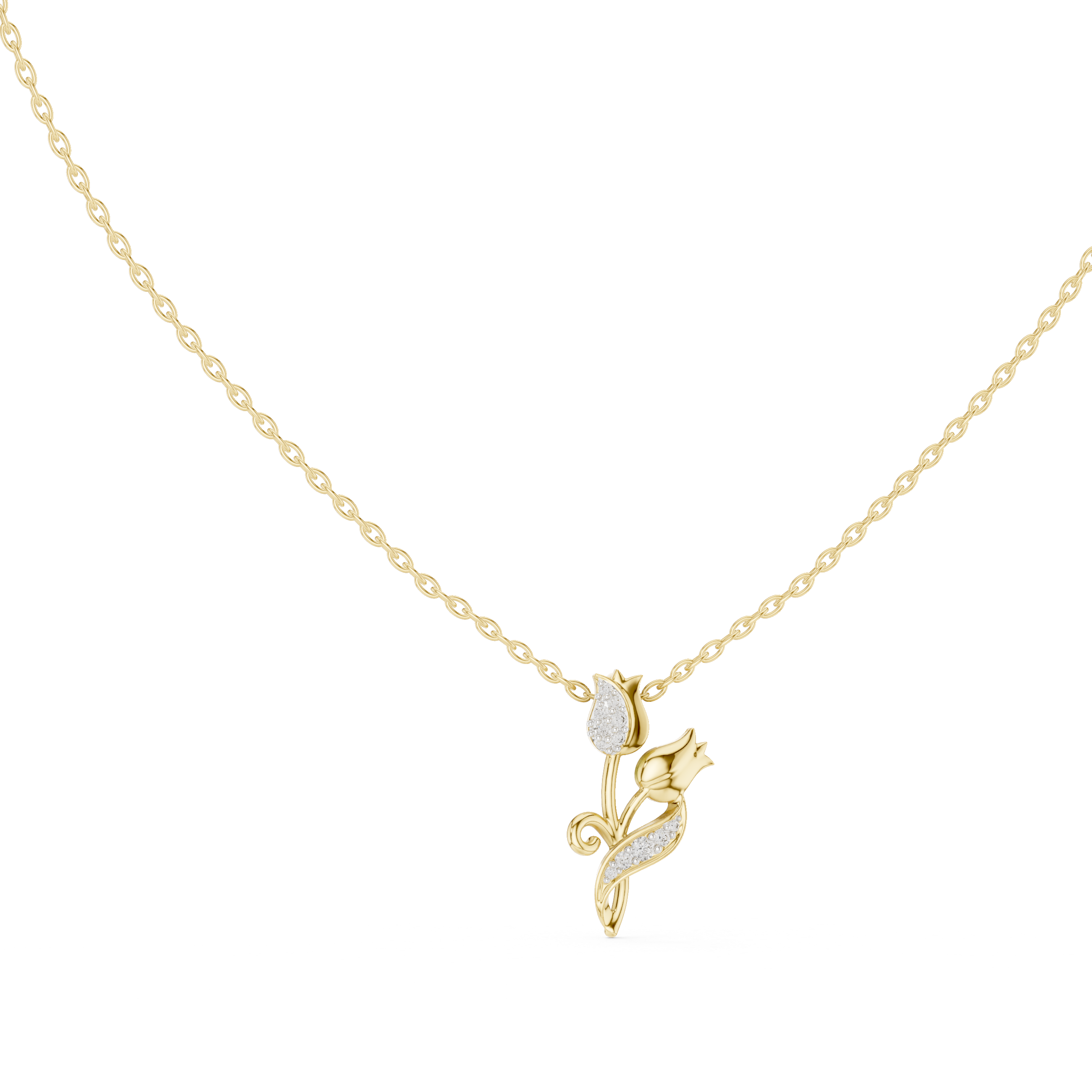 Tulip Flower Pendant Necklace