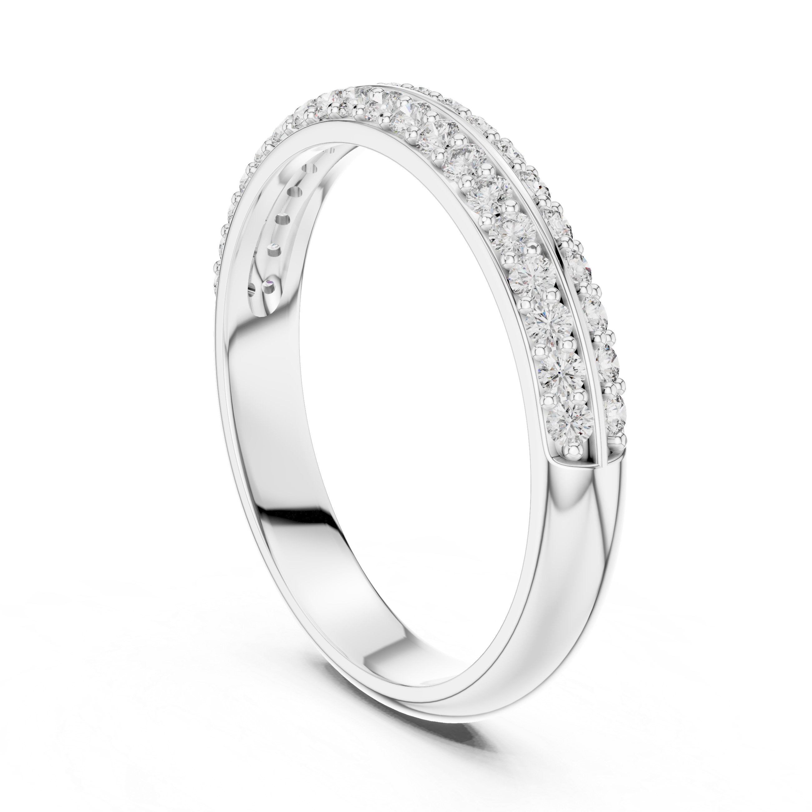 Double Row Pavé Diamond Band Ring