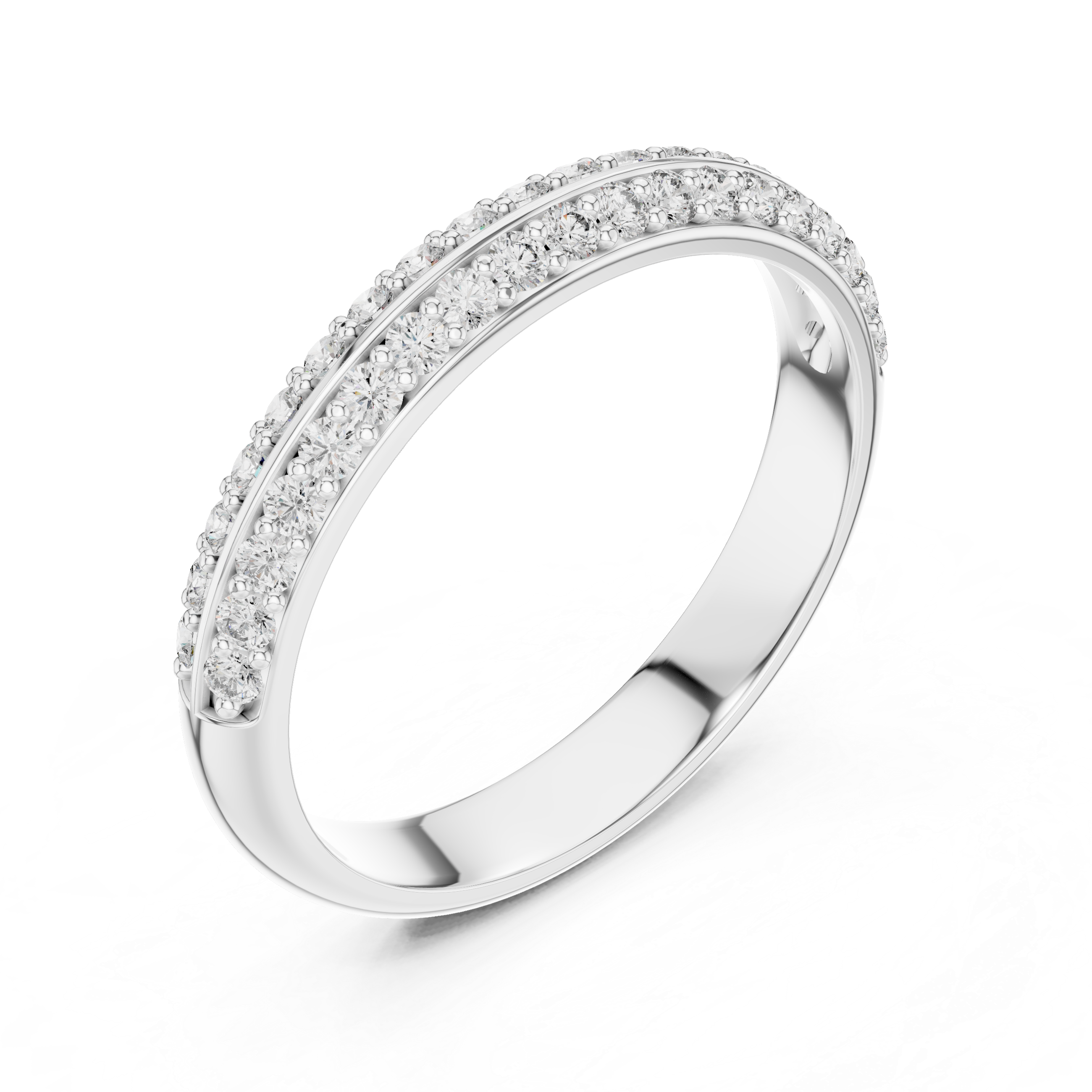 Double Row Pavé Diamond Band Ring