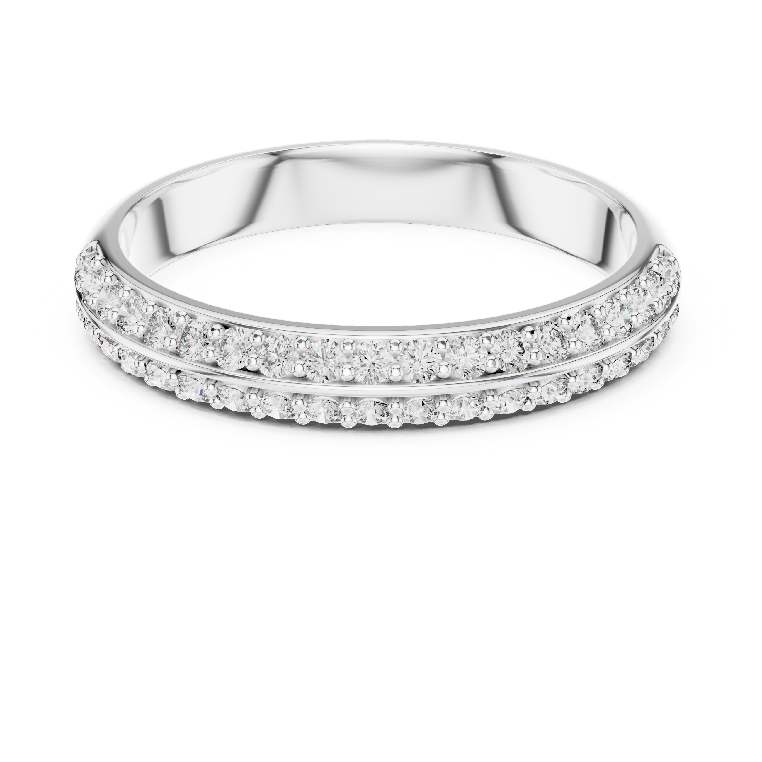 Double Row Pavé Diamond Band Ring