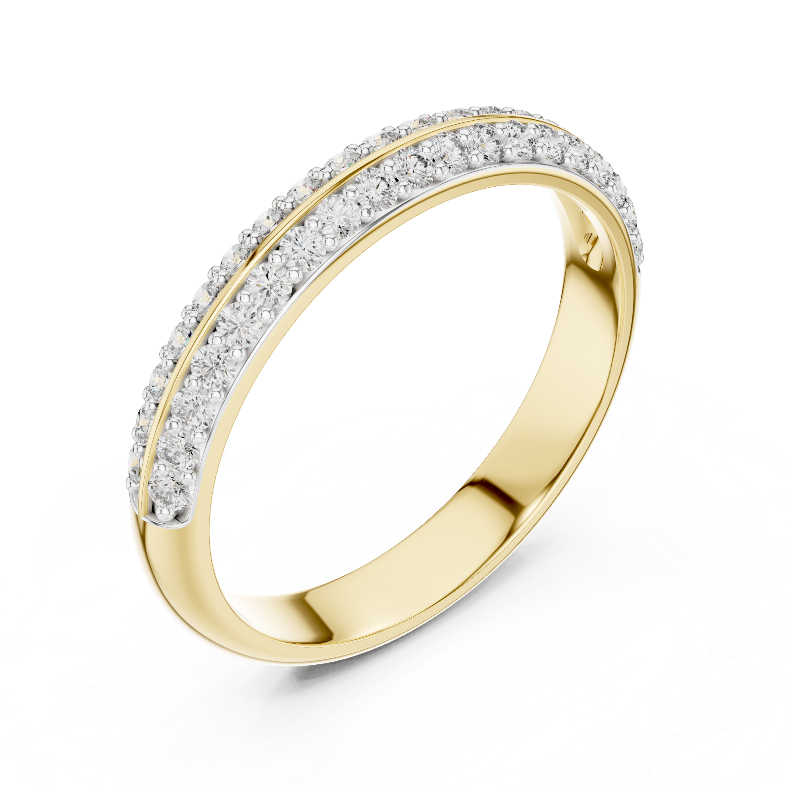 Double Row Pavé Diamond Band Ring