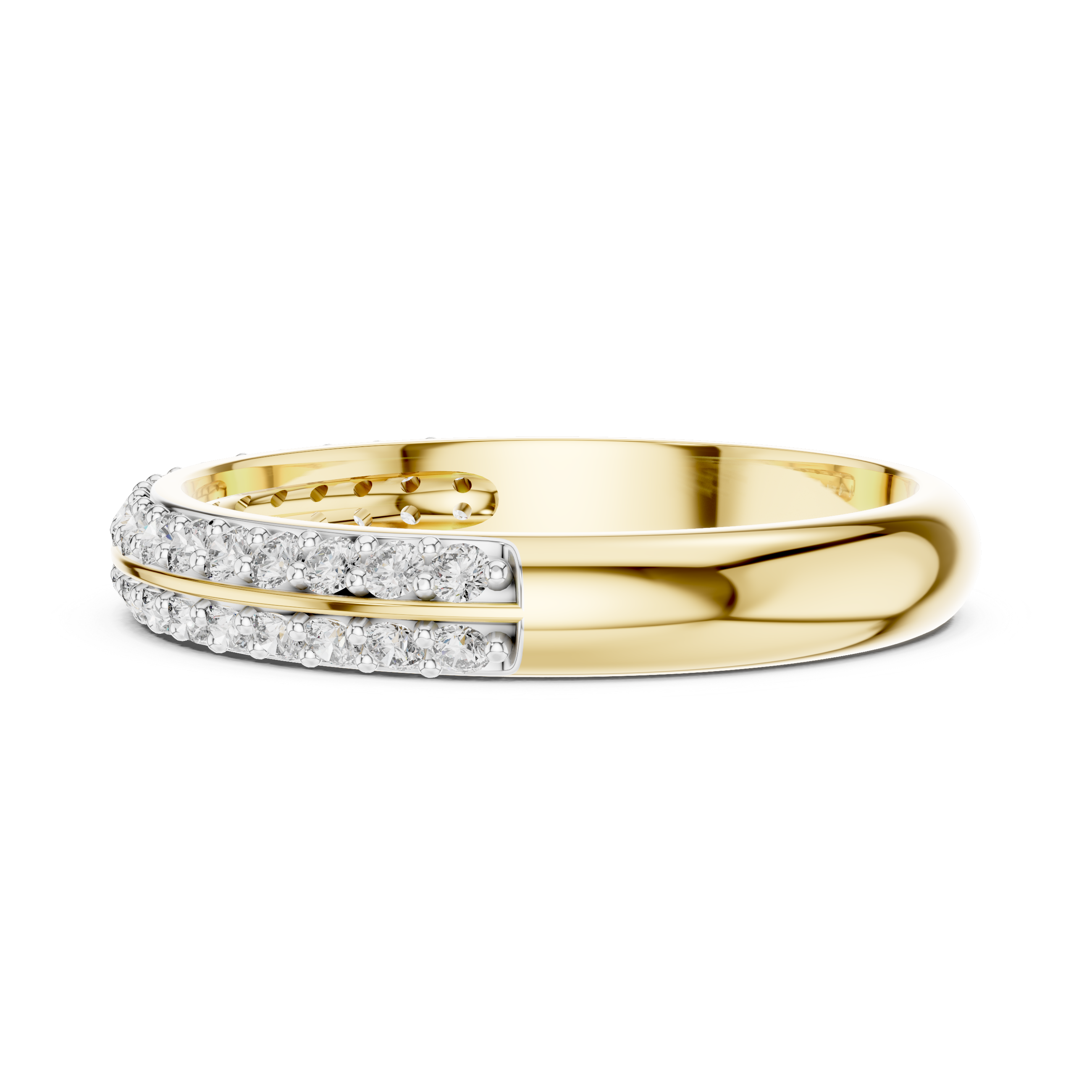 Double Row Pavé Diamond Band Ring