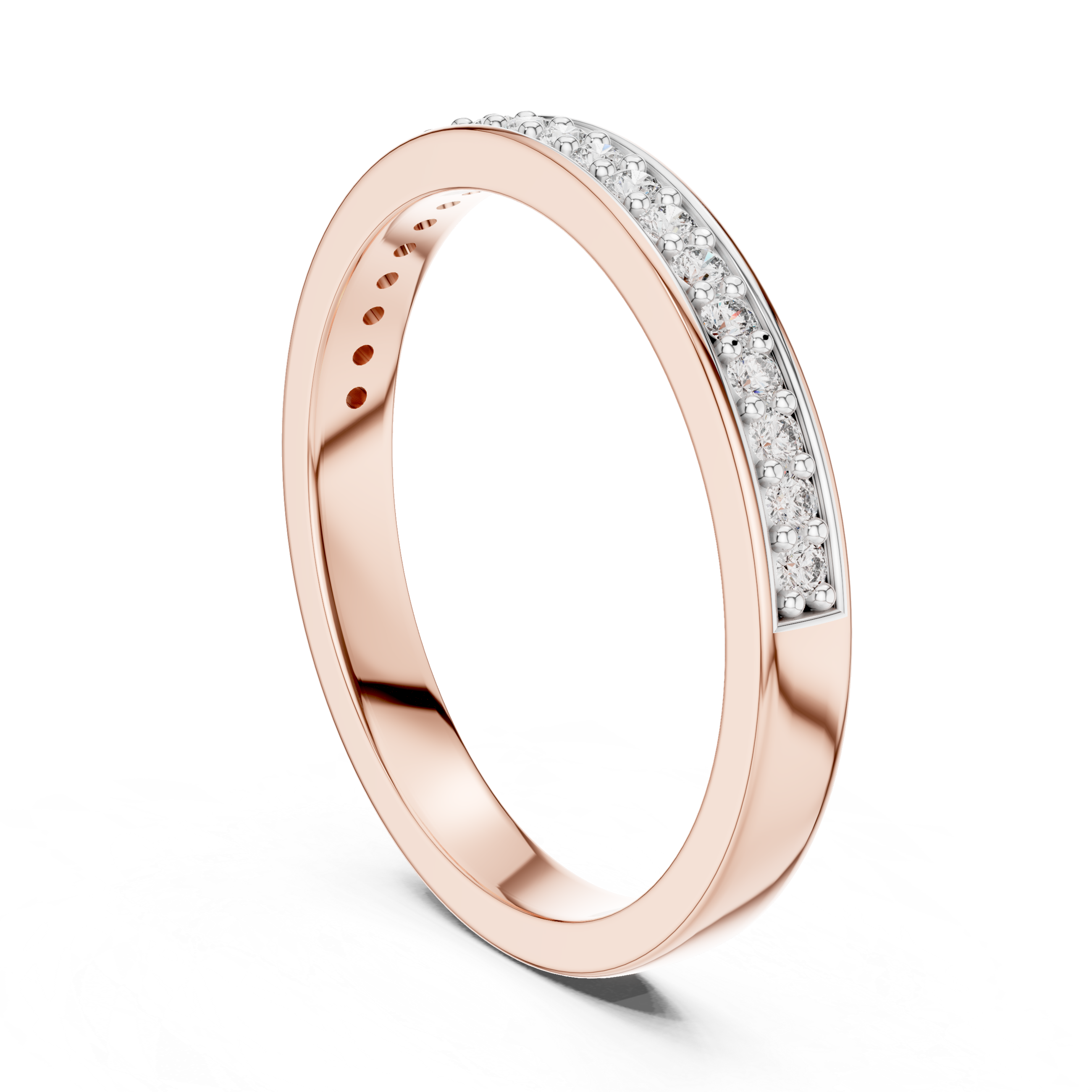 Channel-Inspired Pavé Diamond Half Eternity Ring