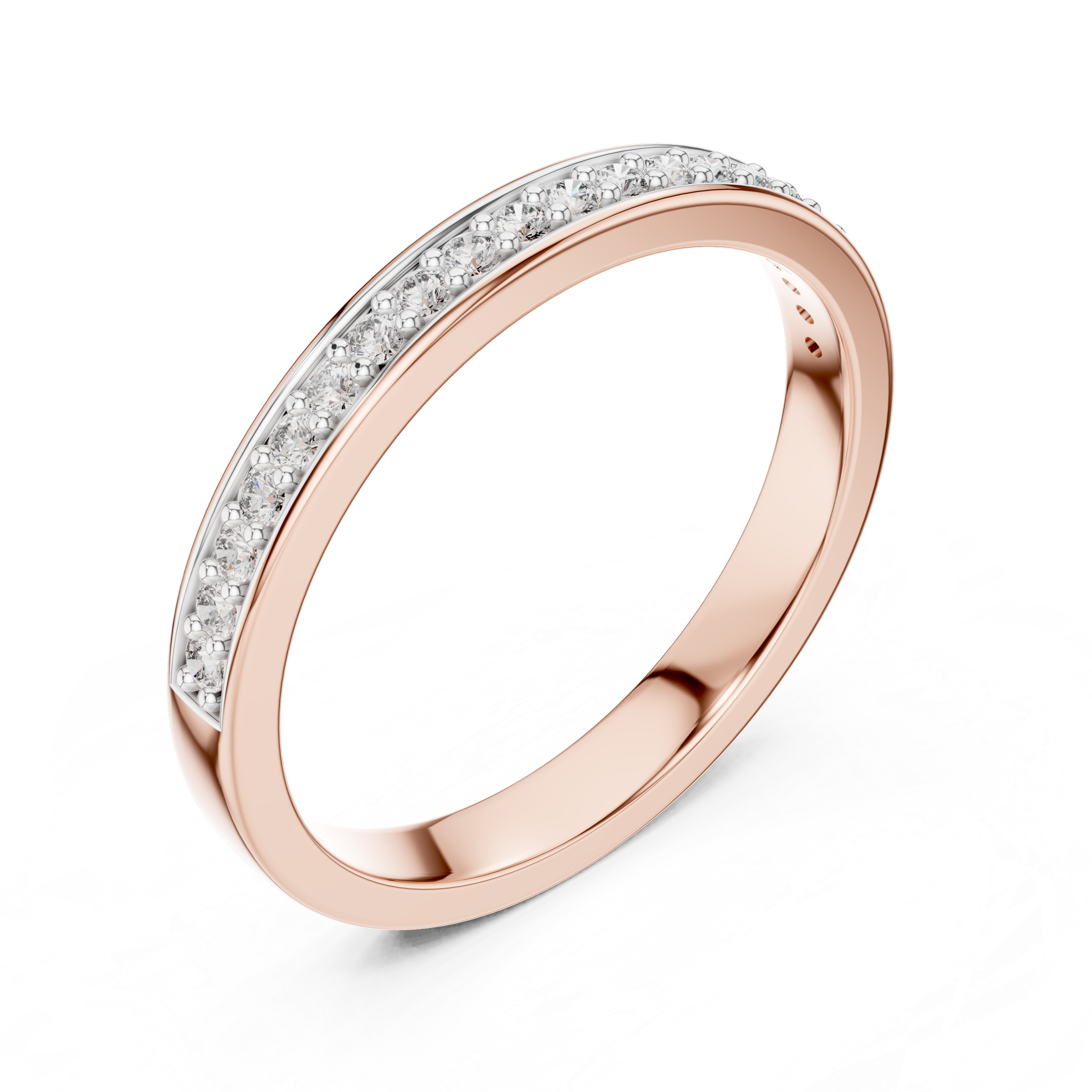 Channel-Inspired Pavé Diamond Half Eternity Ring