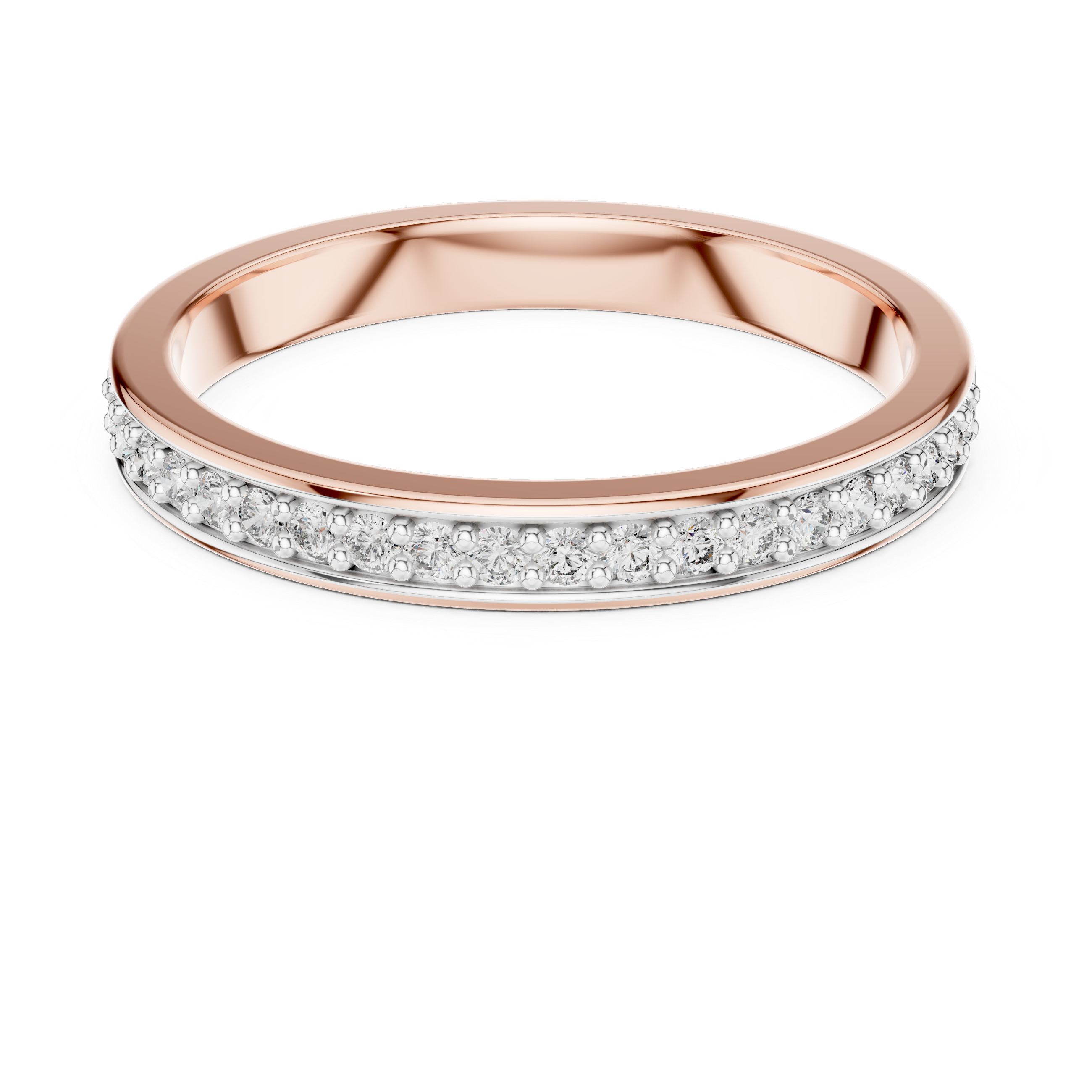 Channel-Inspired Pavé Diamond Half Eternity Ring