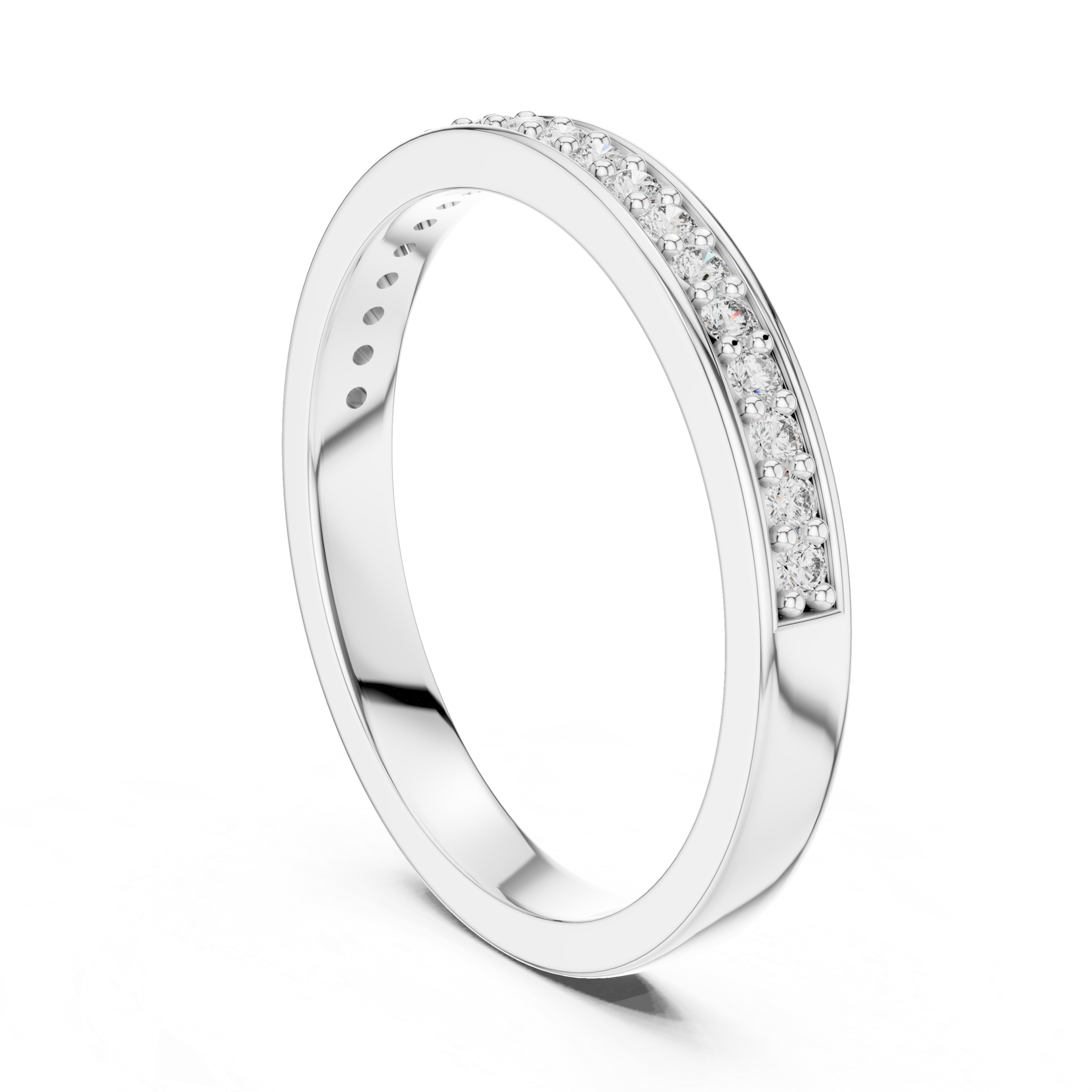 Channel-Inspired Pavé Diamond Half Eternity Ring