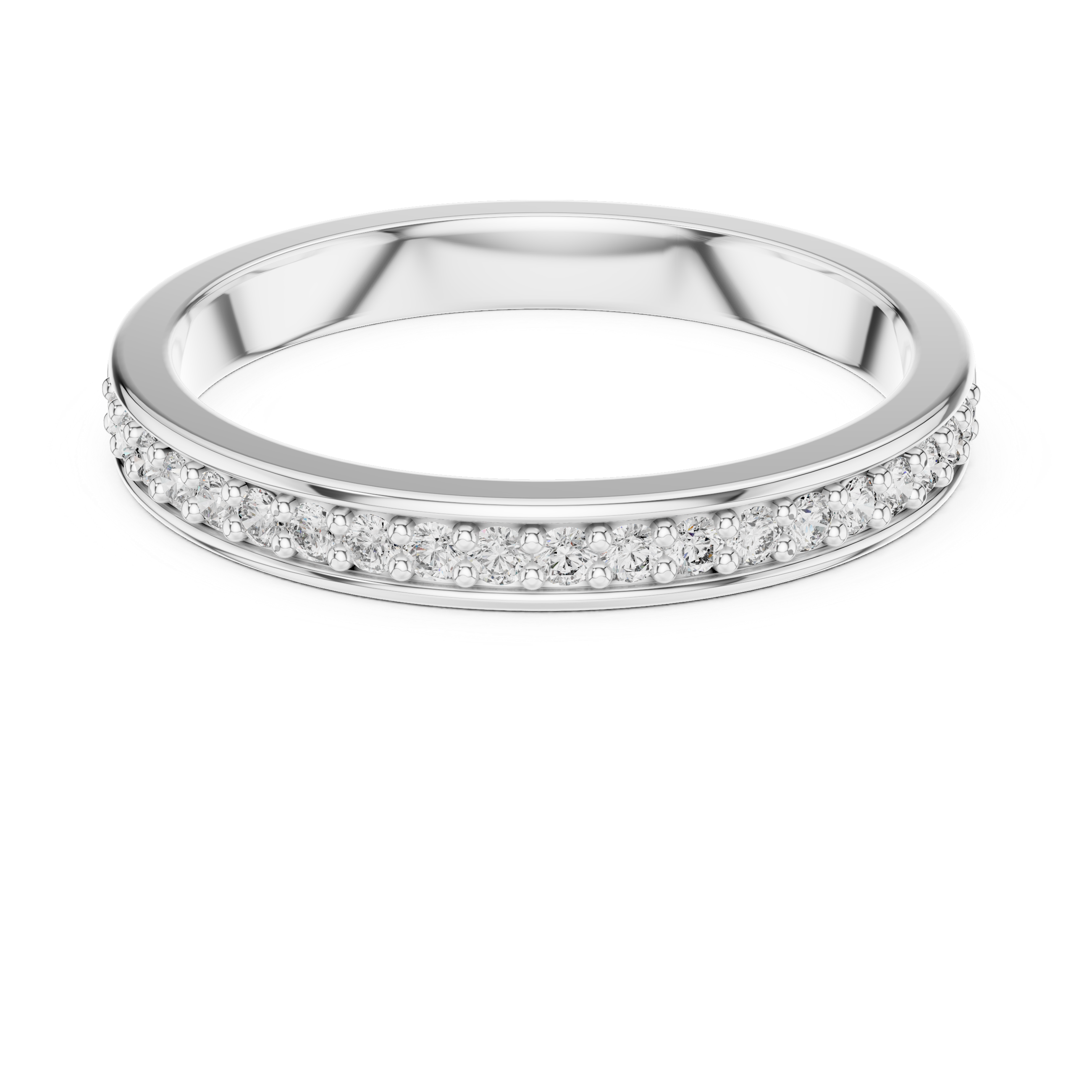 Channel-Inspired Pavé Diamond Half Eternity Ring