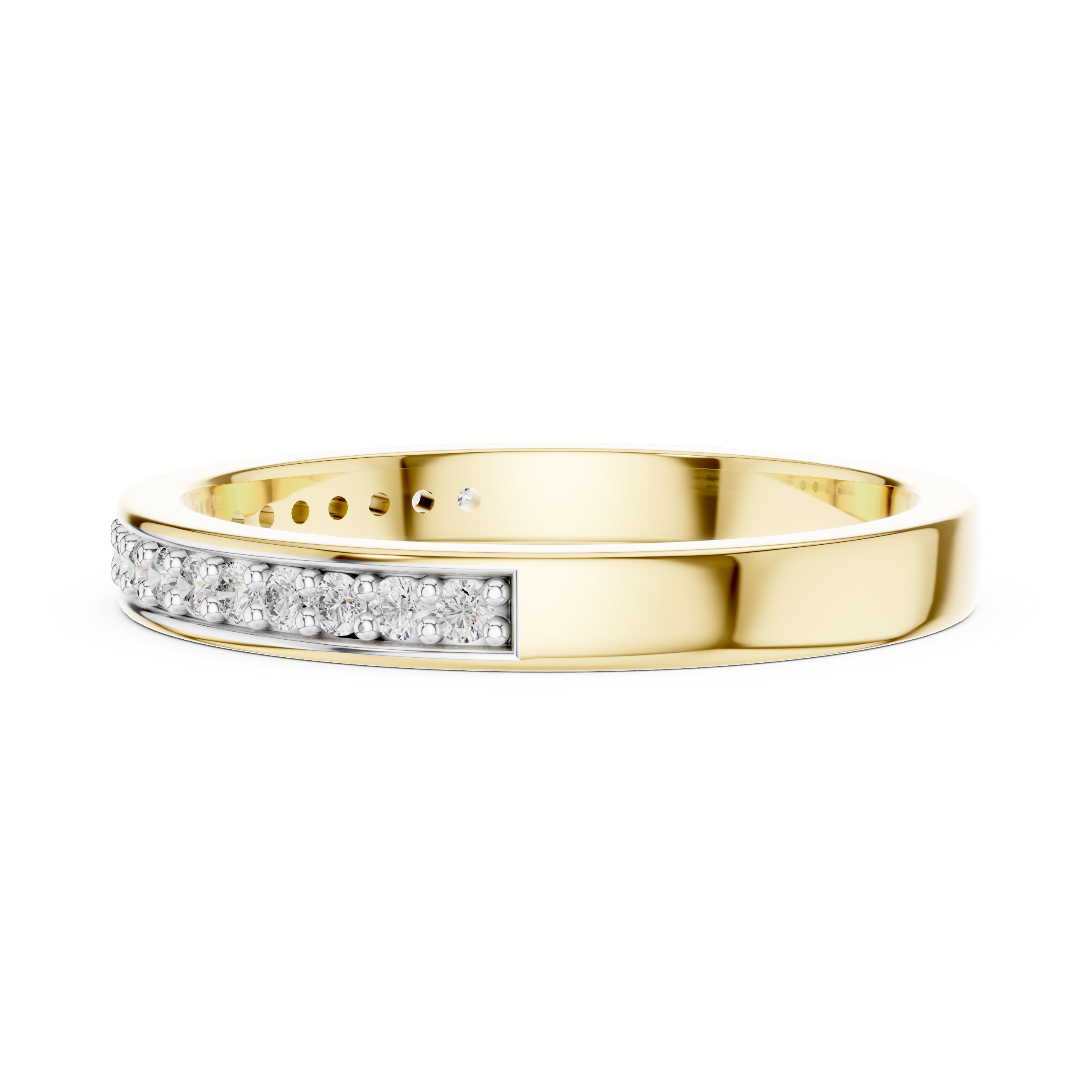 Channel-Inspired Pavé Diamond Half Eternity Ring