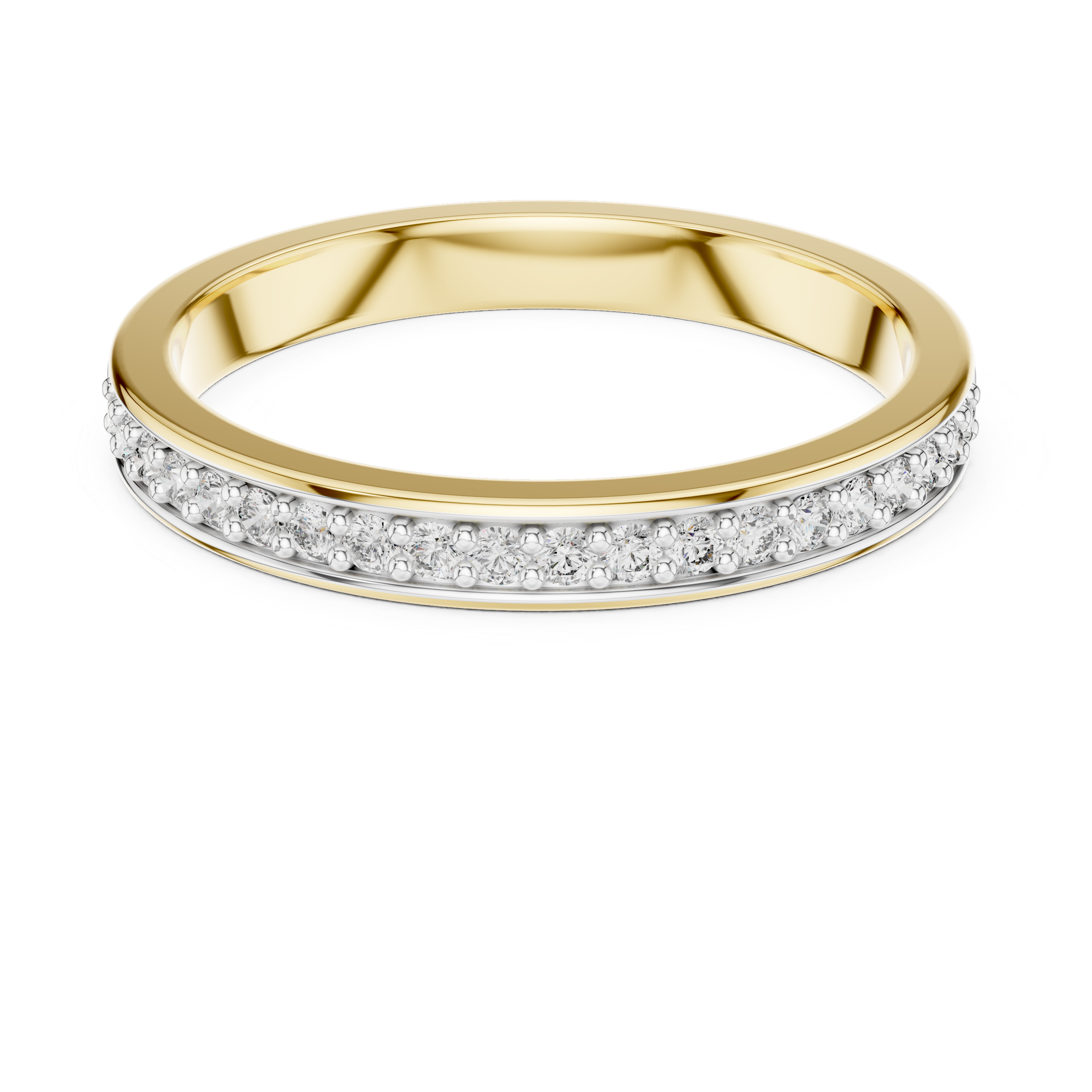 Channel-Inspired Pavé Diamond Half Eternity Ring