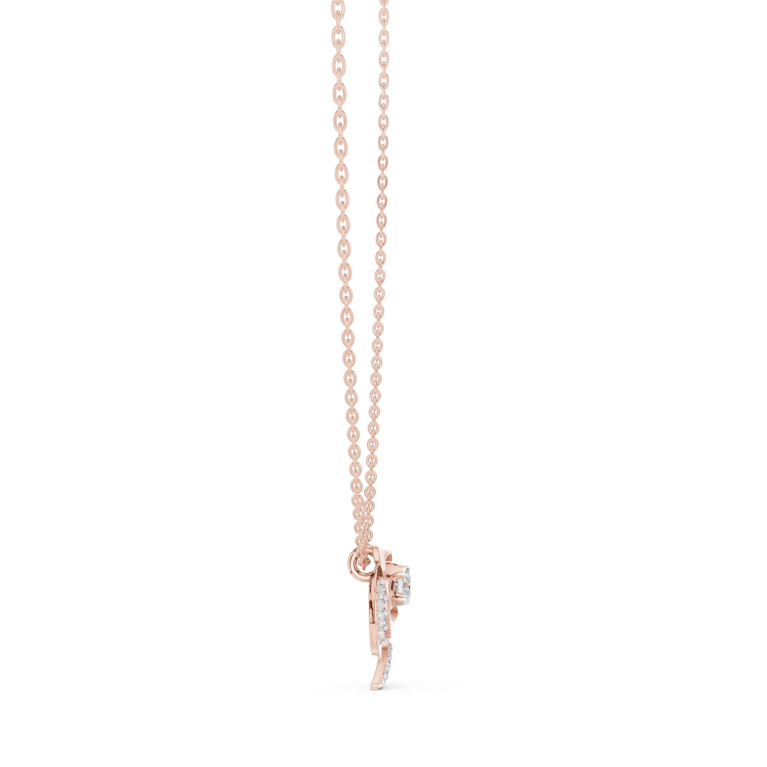 Spiral Diamond Pendant Necklace